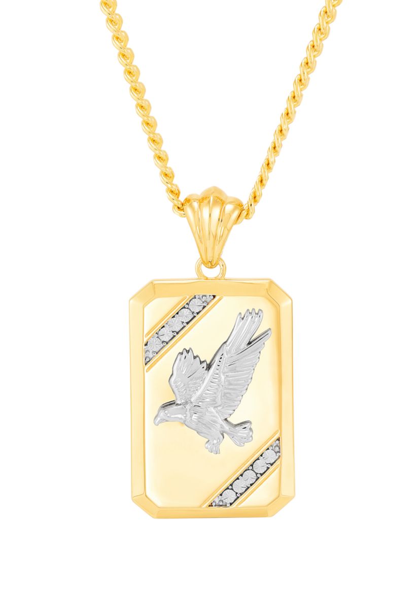 Eagle  Dog Tag Pendant with 24" Curb Chain