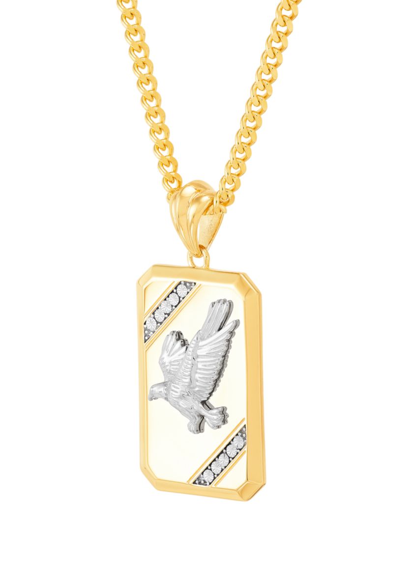 Eagle  Dog Tag Pendant with 24" Curb Chain