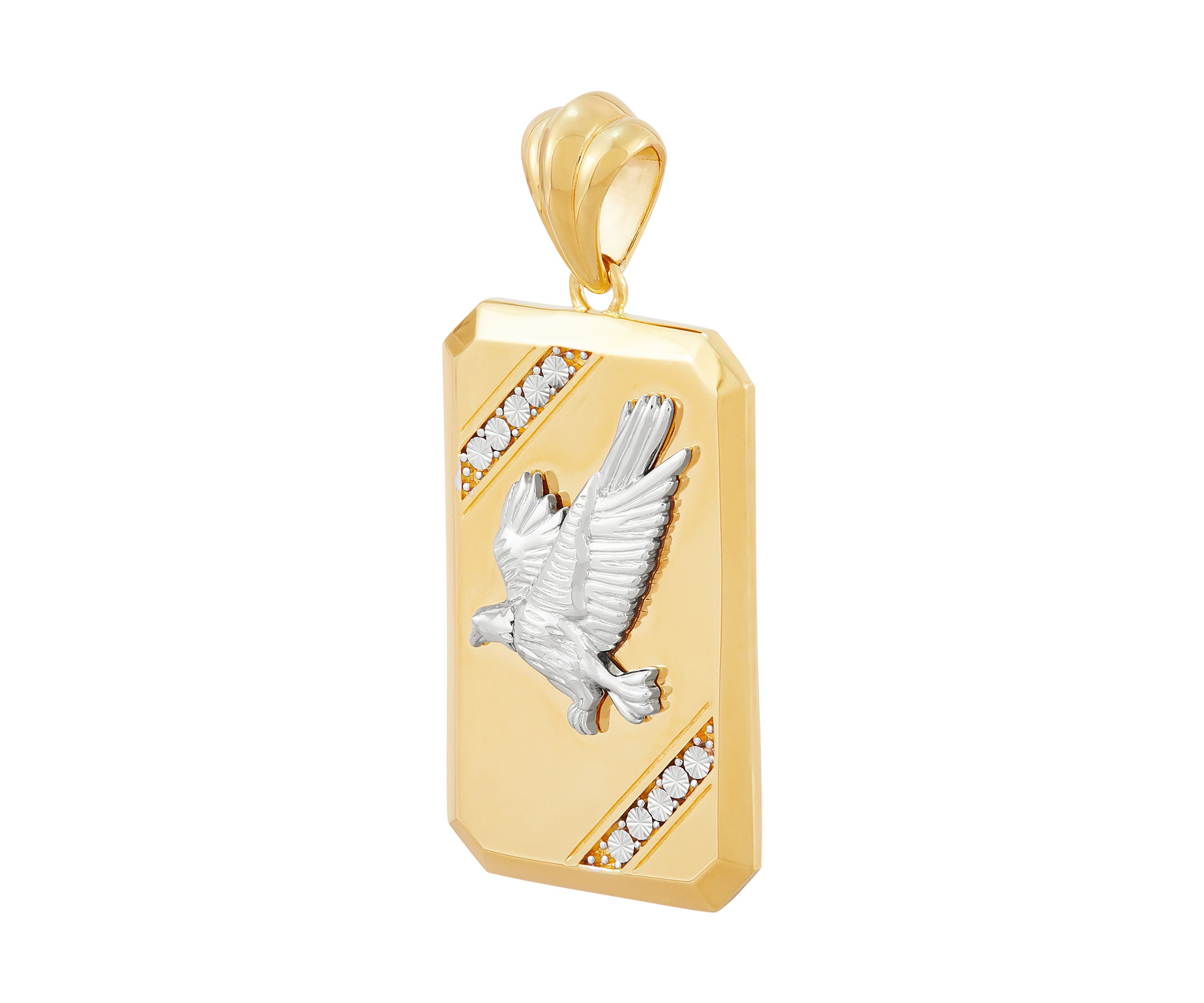 Dog Tag Pendant with Miracle Plates in Sterling Silver
