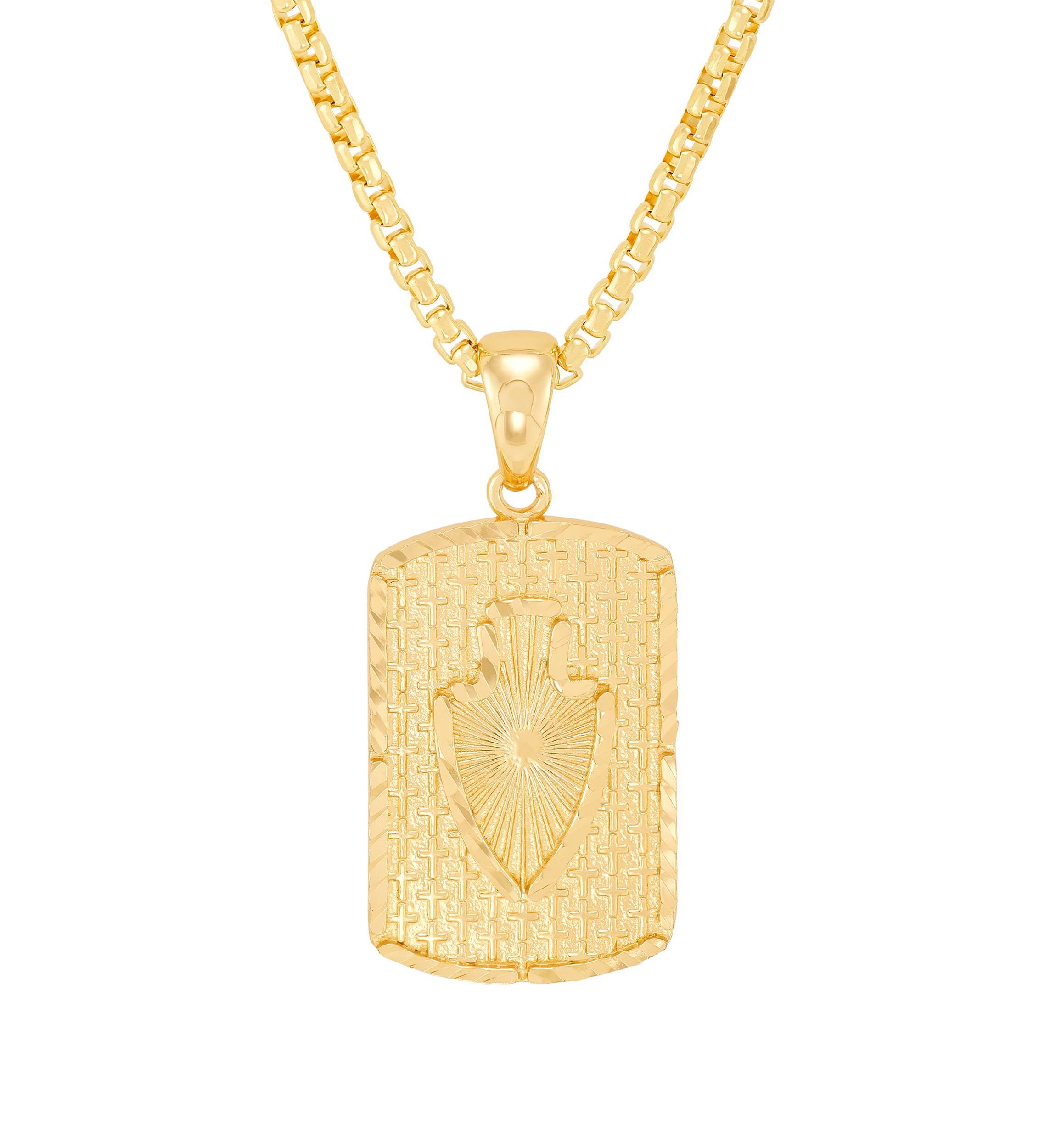 Arrow Dog Tag Pendant with 22" Box Chain