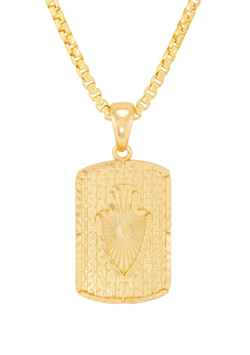 Arrow Dog Tag Pendant with 22" Box Chain