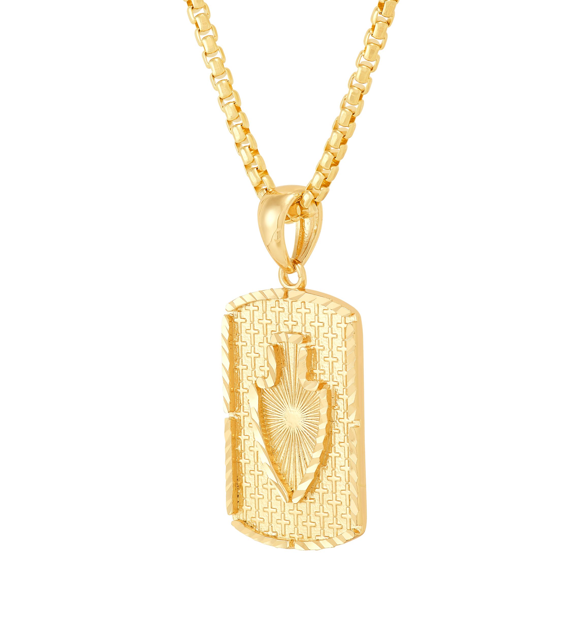 Arrow Dog Tag Pendant with 22" Box Chain