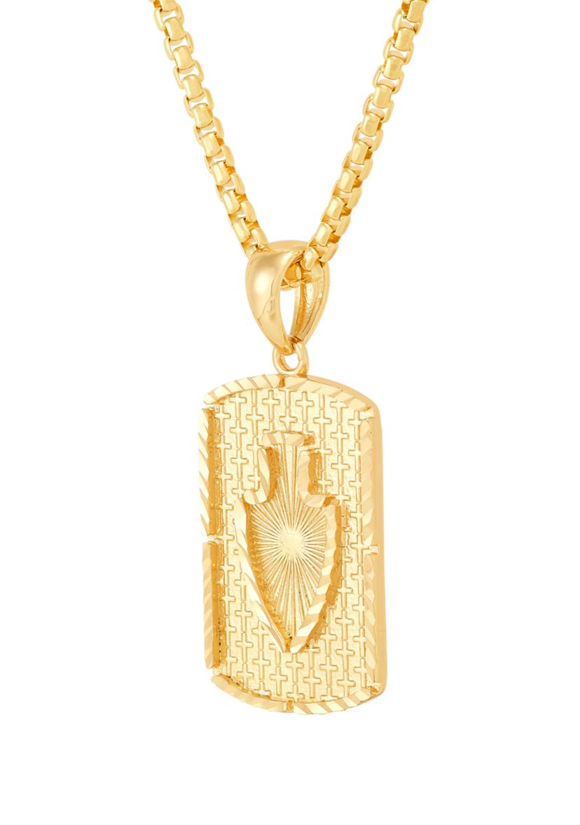 Arrow Dog Tag Pendant with 22" Box Chain