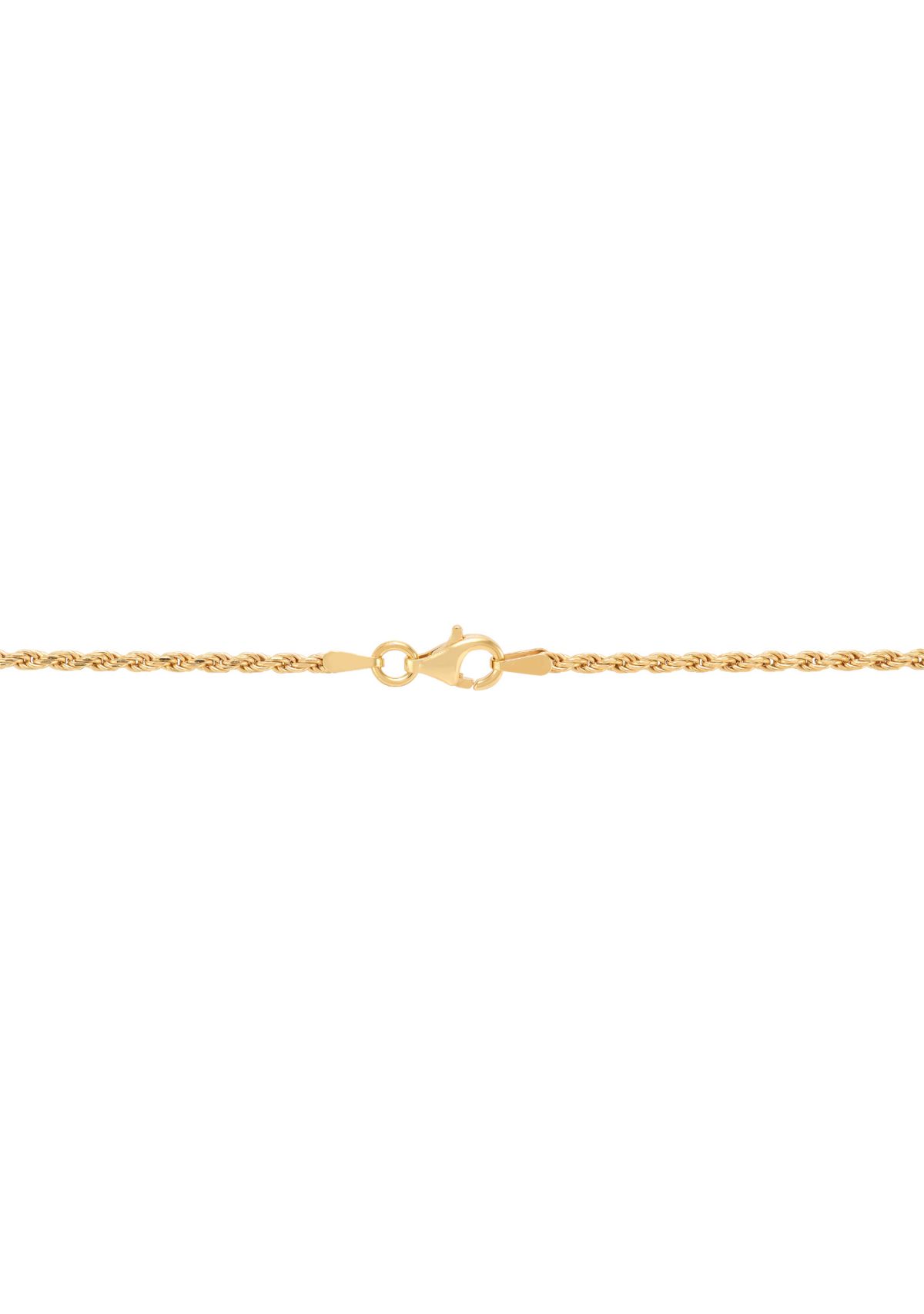Anchor Pendant with 22" Rope Chain in Gold Over Sterling Silver