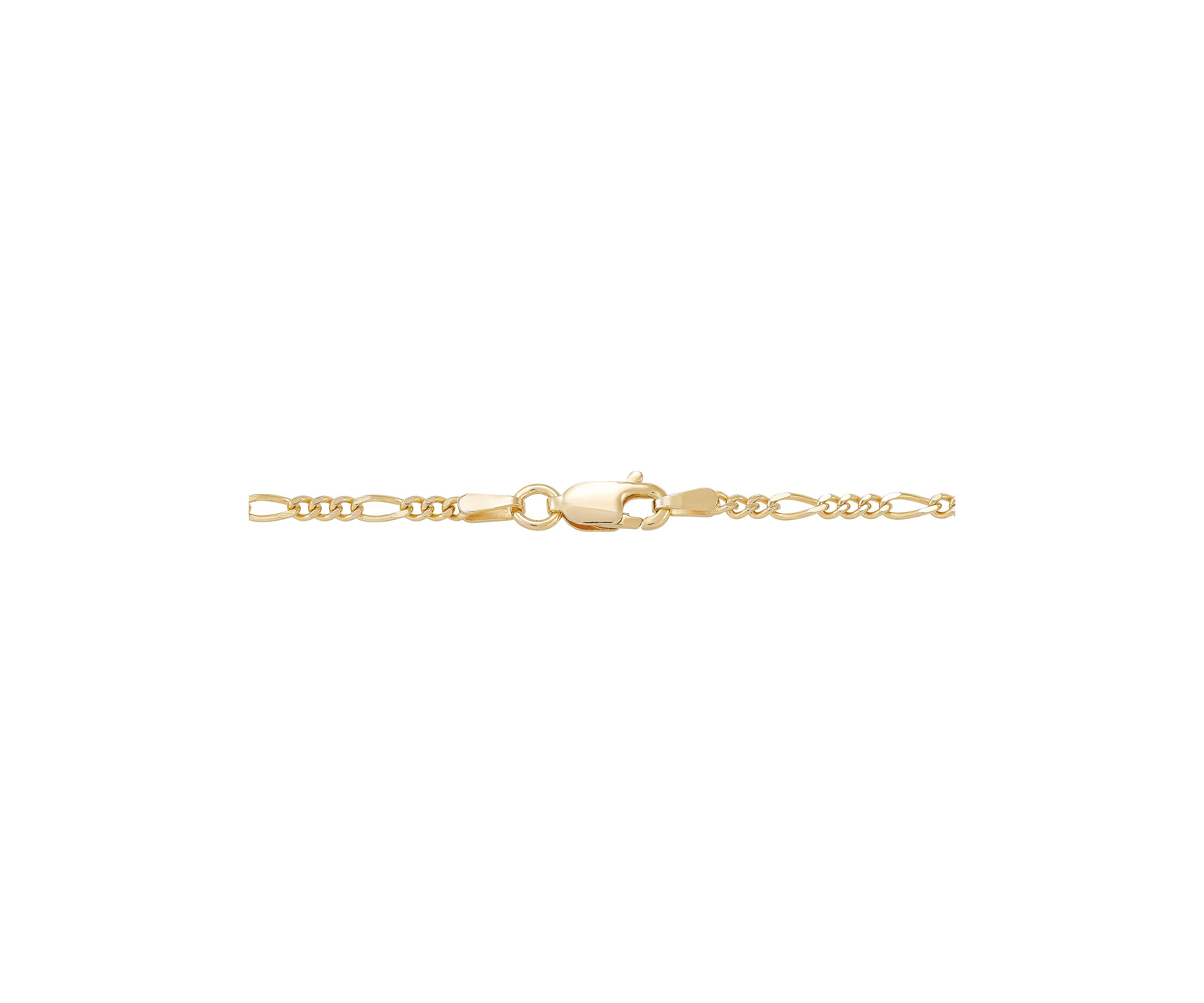 Compass Pendant Necklace with 22" Figaro Chain in Gold Over Sterling Silver