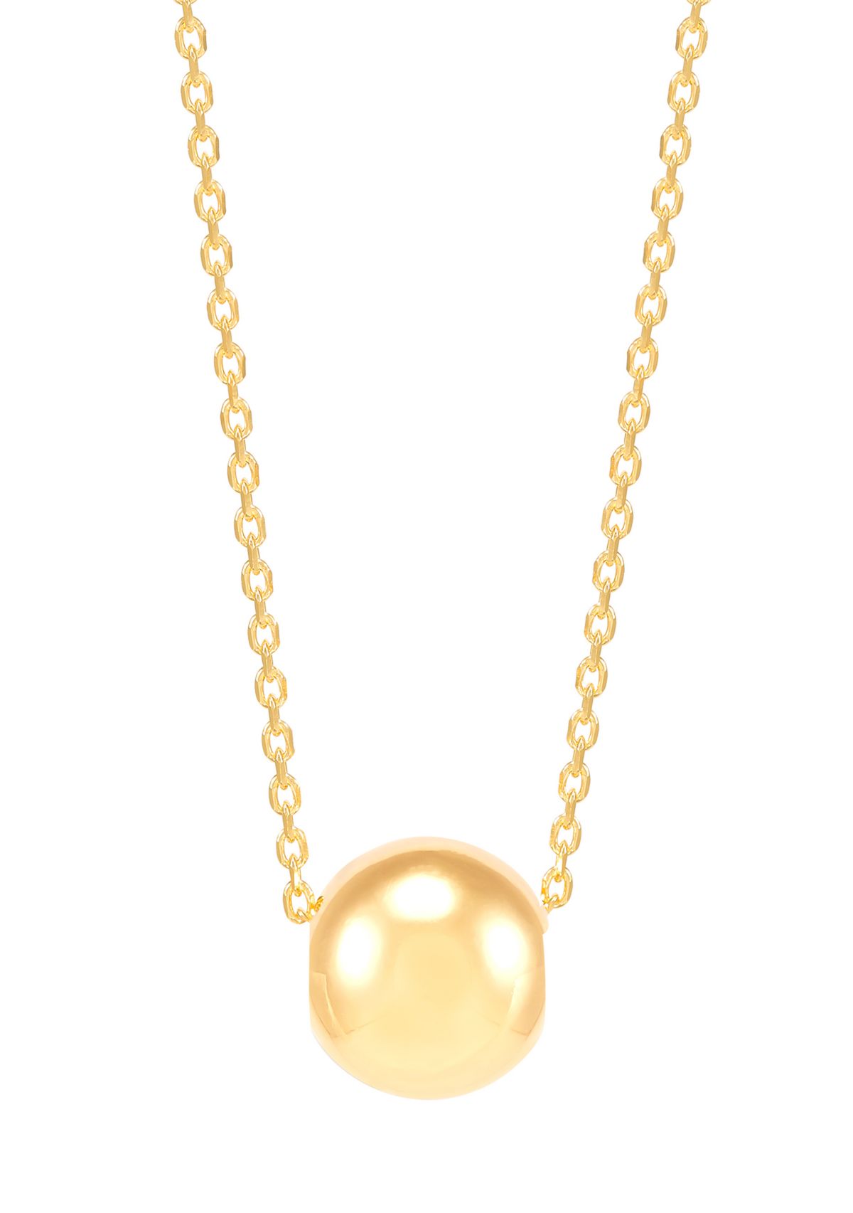 10 Millimeter Ball Necklace and 8 Millimeter Ball Studs Set in Gold Over Silver
