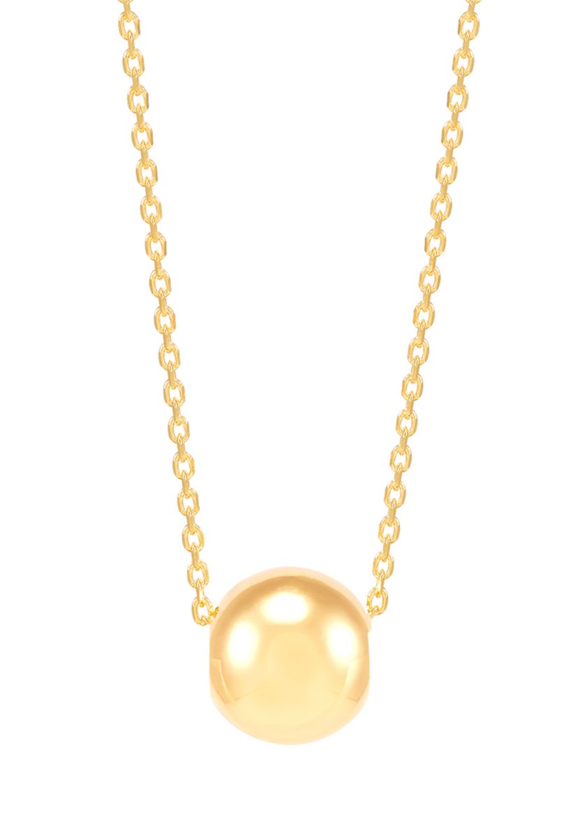 10 Millimeter Ball Necklace and 8 Millimeter Ball Studs Set in Gold Over Silver