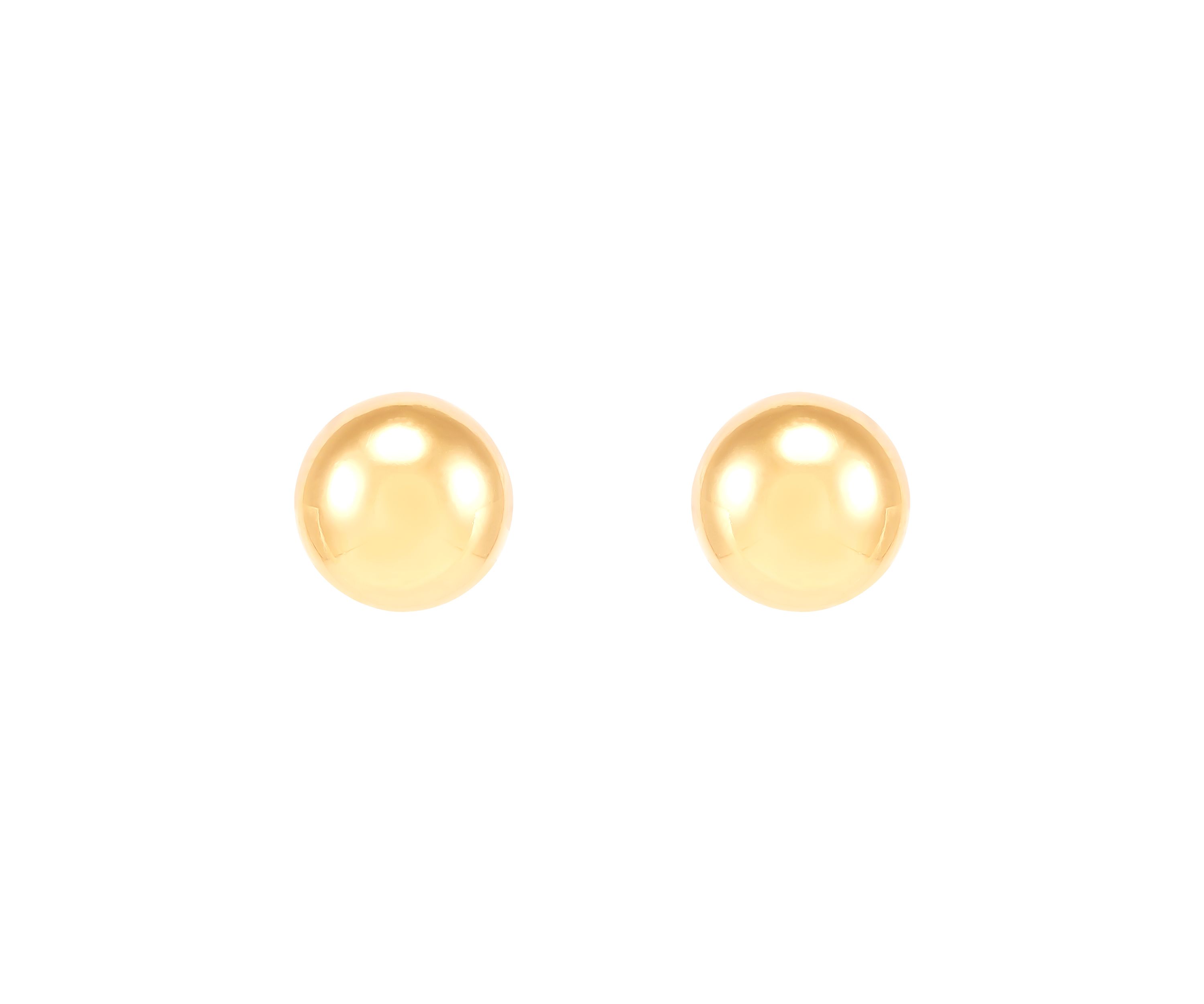 10 Millimeter Ball Necklace and 8 Millimeter Ball Studs Set in Gold Over Silver