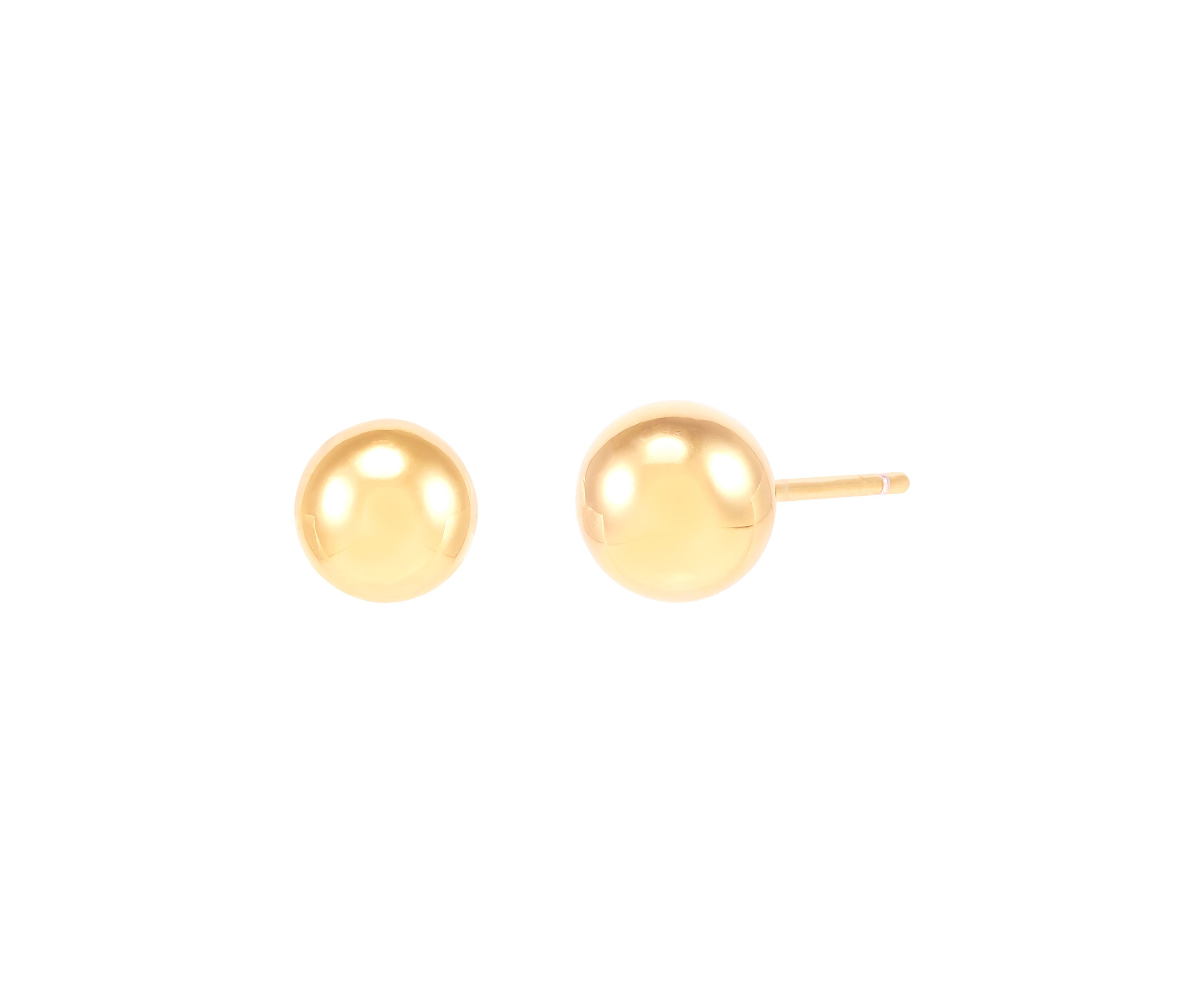 10 Millimeter Ball Necklace and 8 Millimeter Ball Studs Set in Gold Over Silver