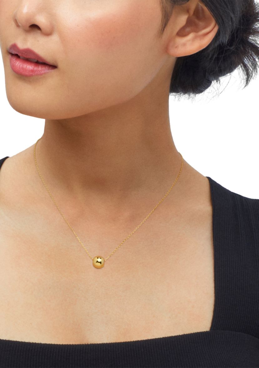 10 Millimeter Ball Necklace and 8 Millimeter Ball Studs Set in Gold Over Silver