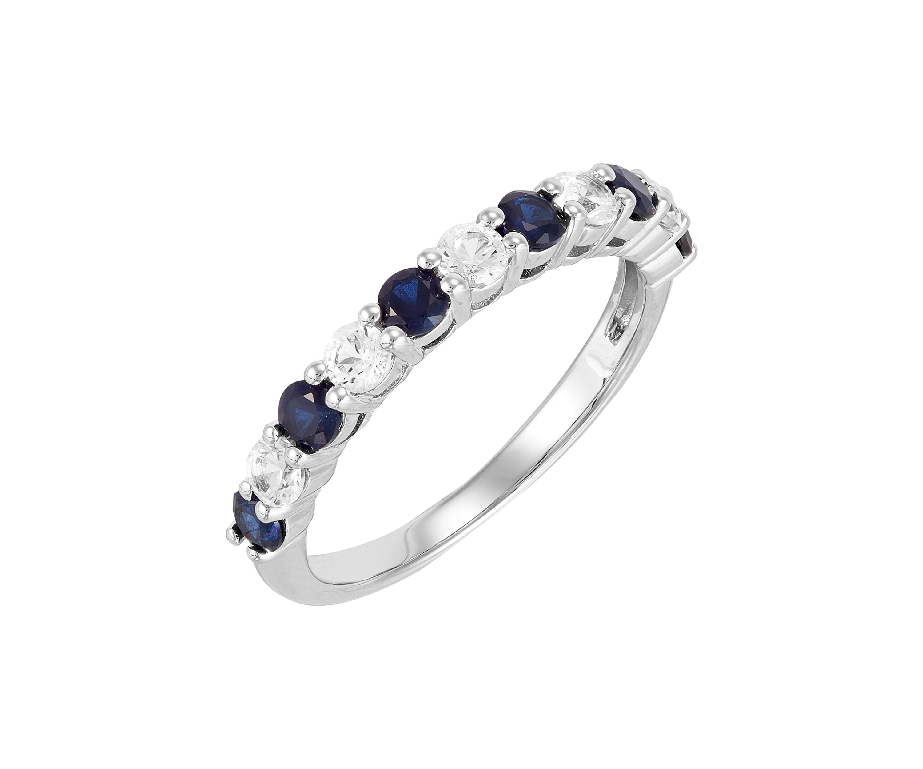 Lab Created Sapphire and White Sapphire Ring in Sterling Silver
