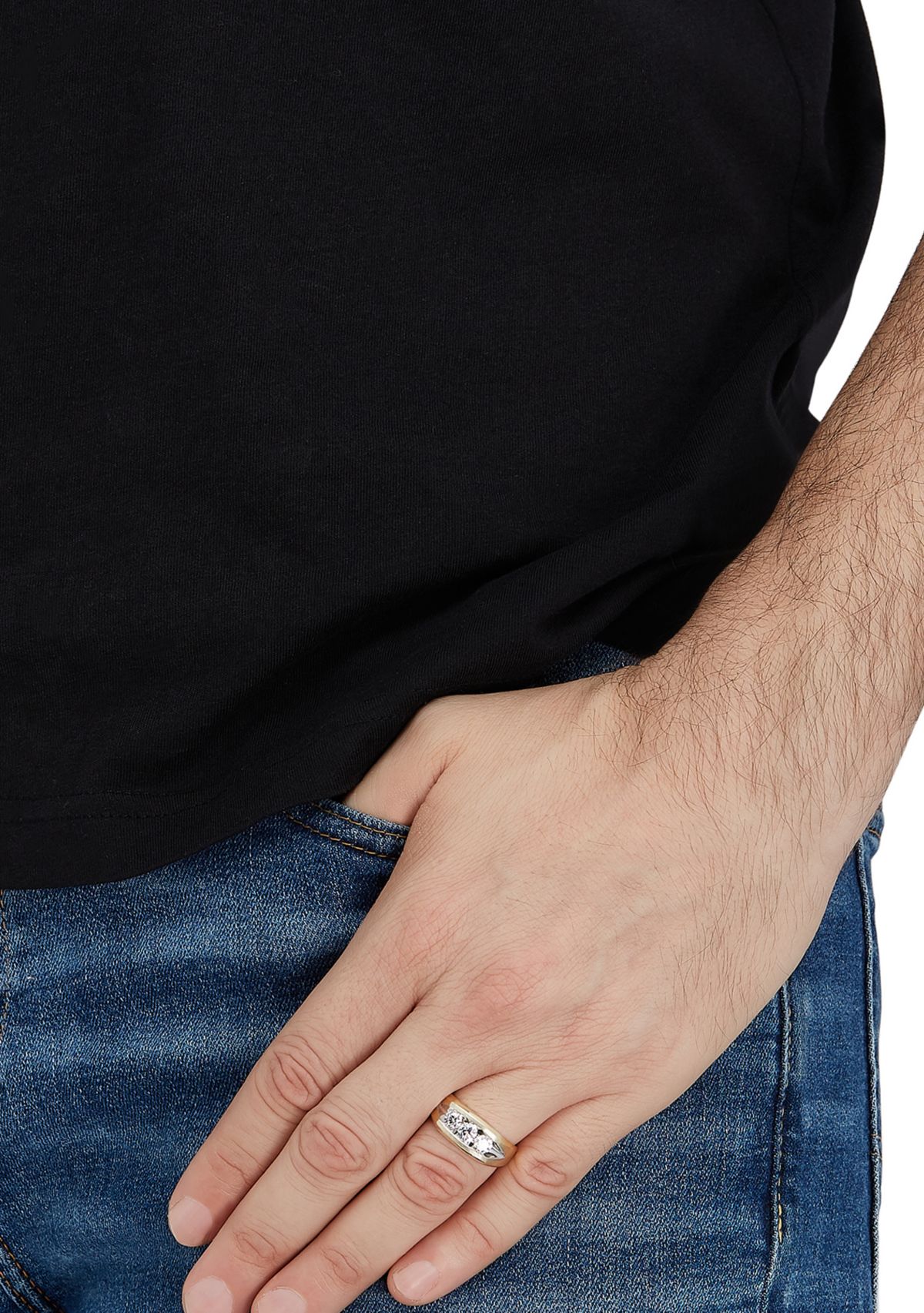 Mens 1 ct. t.w. Lab Grown Diamond Ring in 10K Yellow Gold