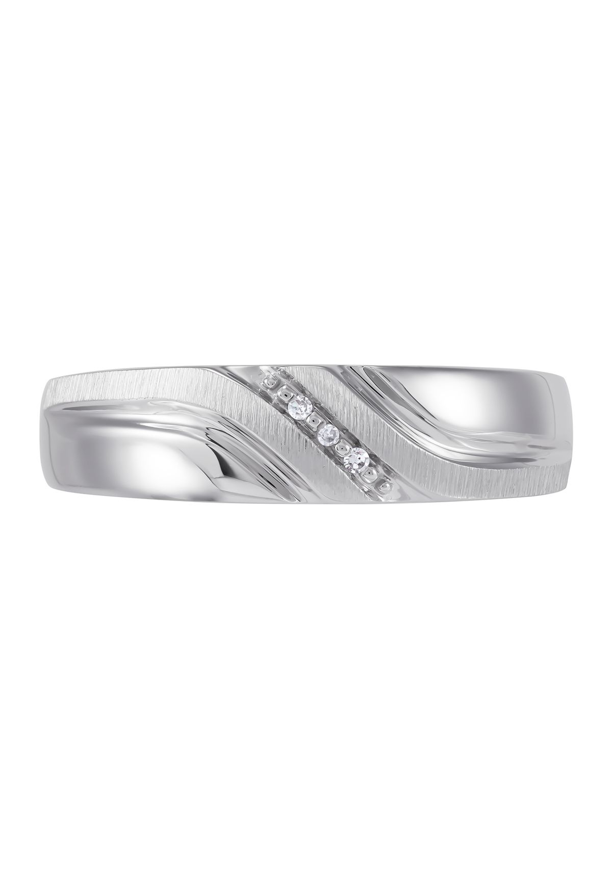 1/8 ct. t.w. Diamond Gents Ring in 10K White Gold