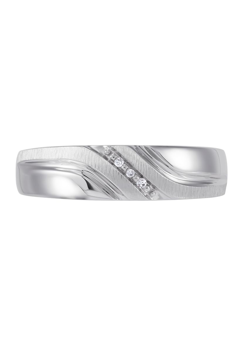 1/8 ct. t.w. Diamond Gents Ring in 10K White Gold