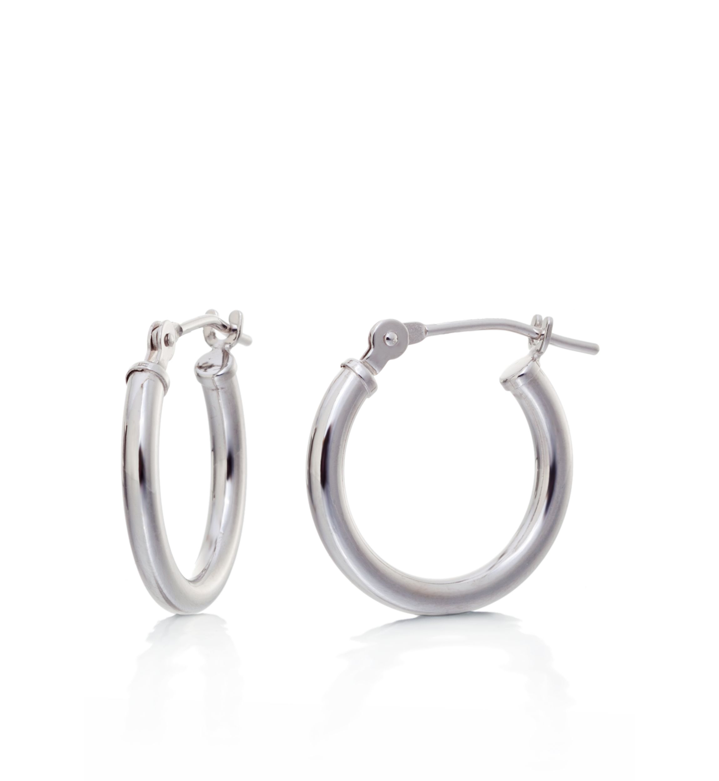 Hoop Earrings in 14K White Gold