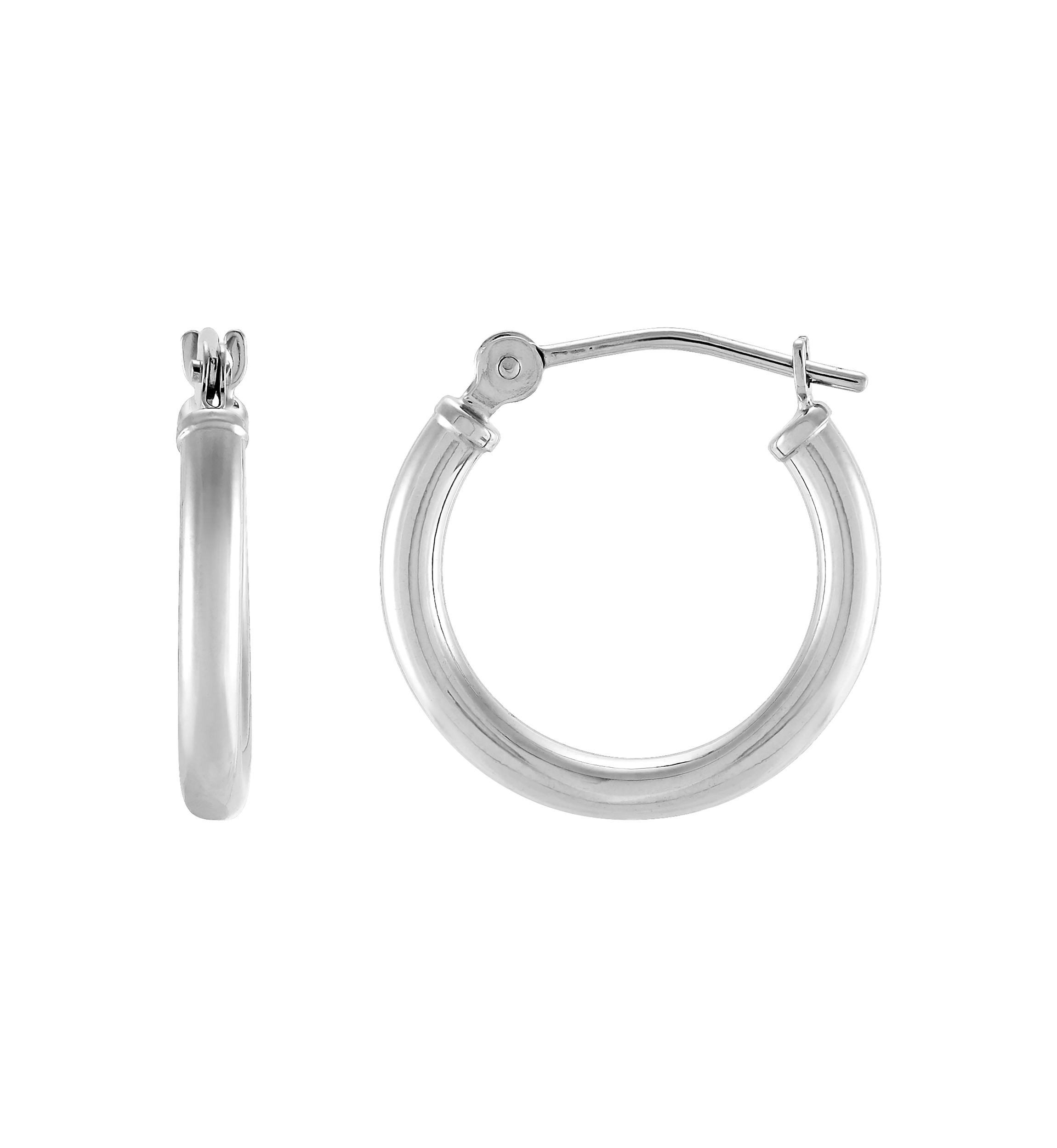 Hoop Earrings in 14K White Gold