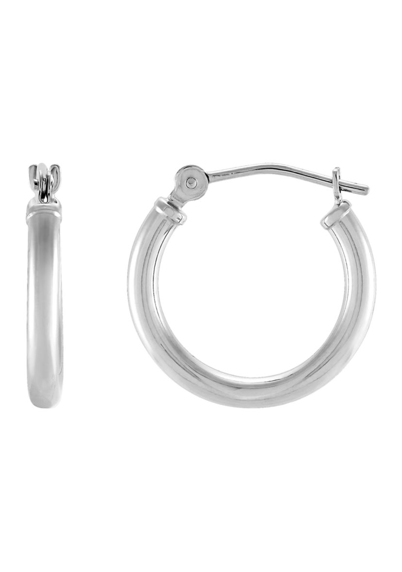 Hoop Earrings in 14K White Gold