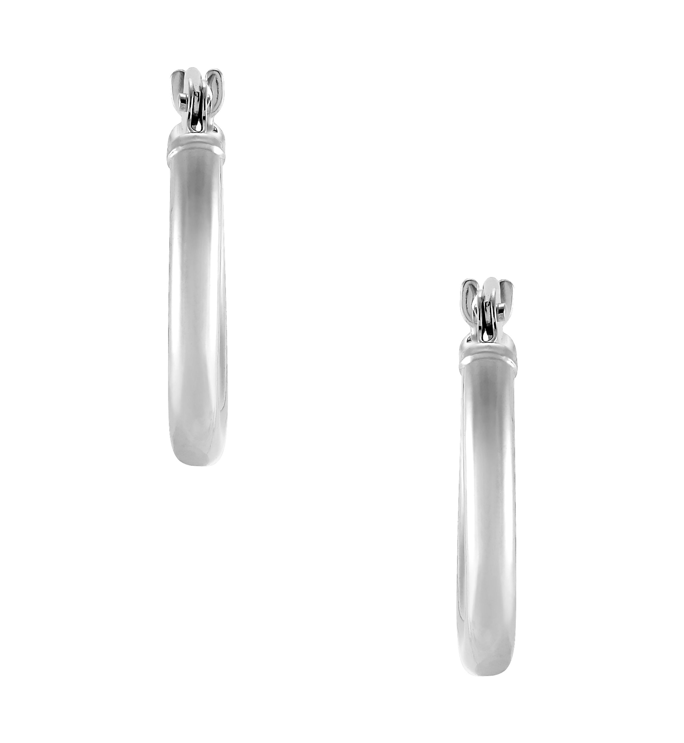 Hoop Earrings in 14K White Gold