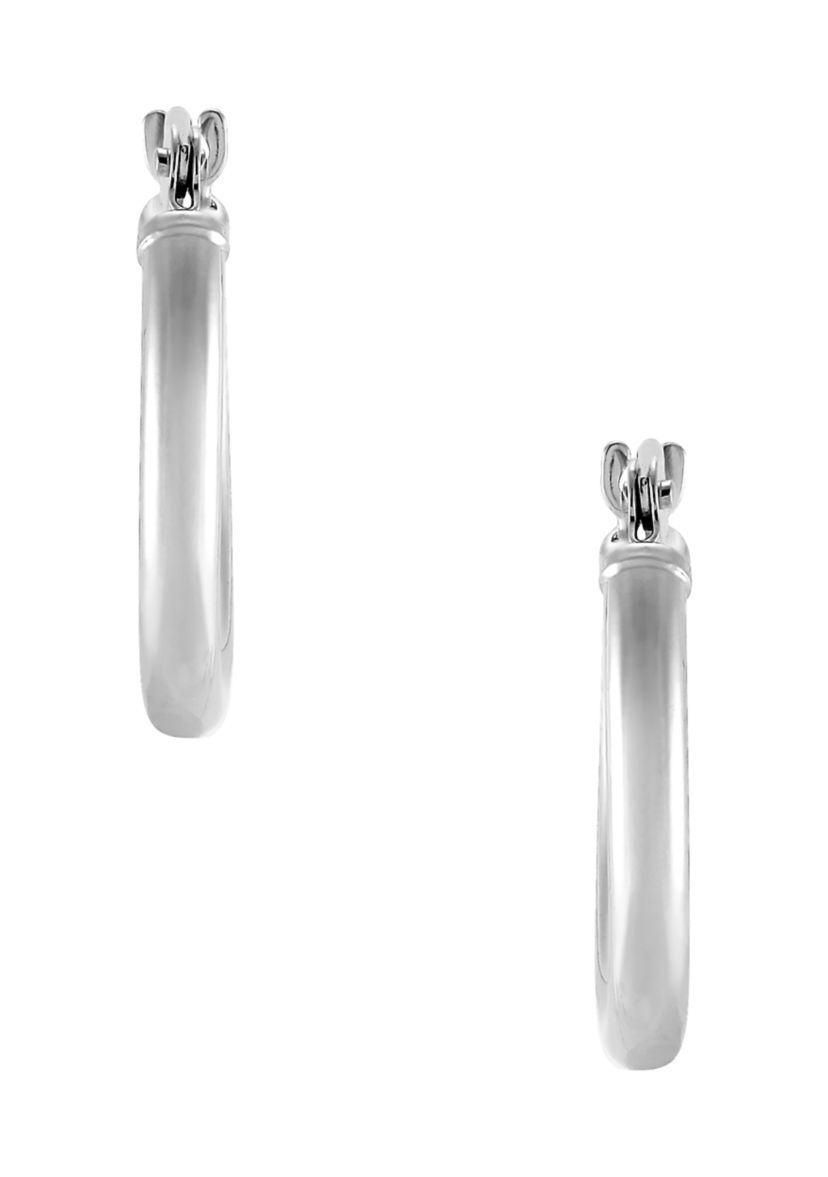 Hoop Earrings in 14K White Gold