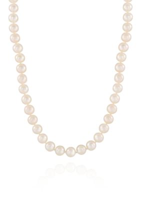 Belk & Co Freshwater Pearl Necklace in 14k Yellow Gold