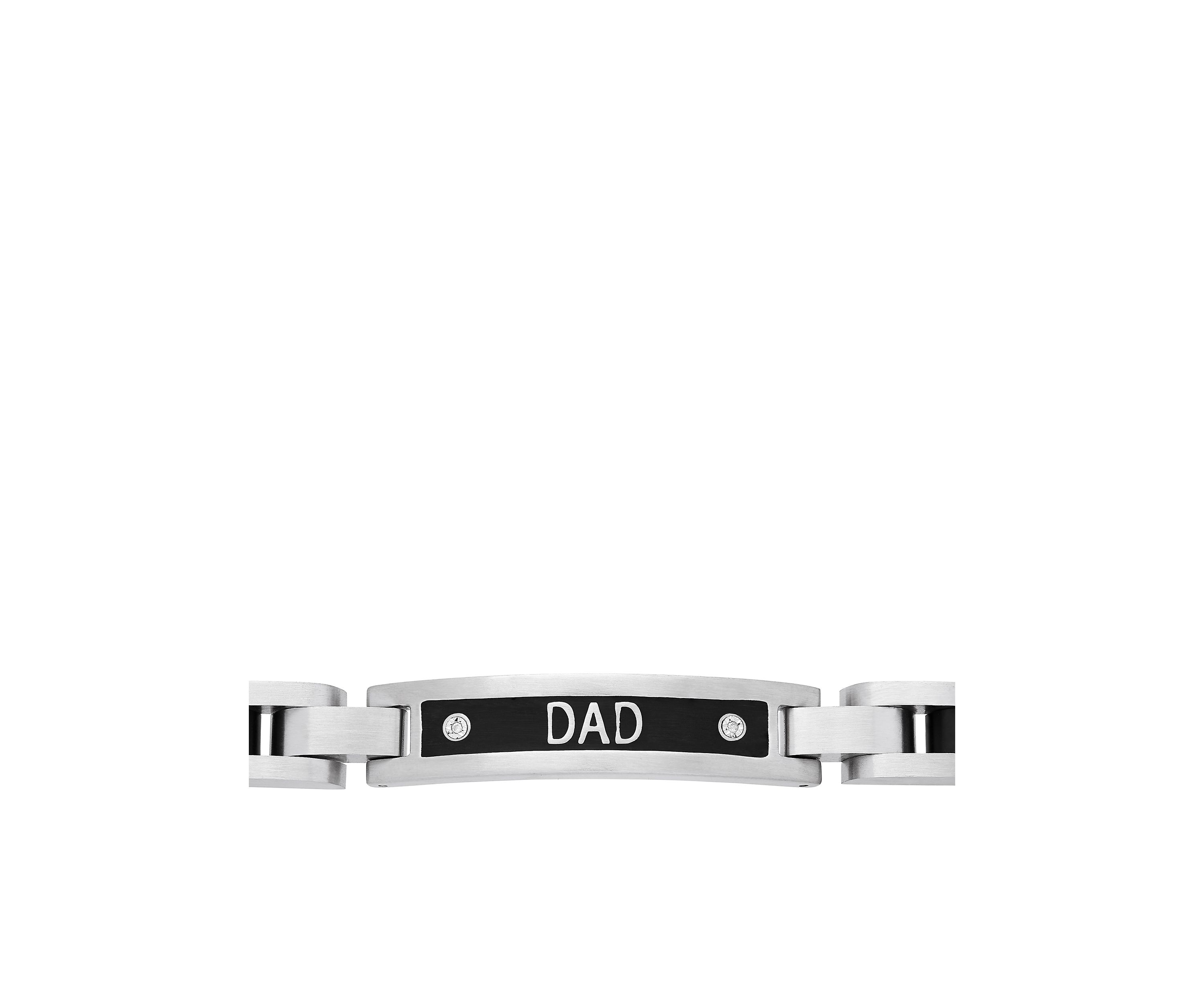 Mens Cuban Link Bracelet with Black IP in Stainless Steel
