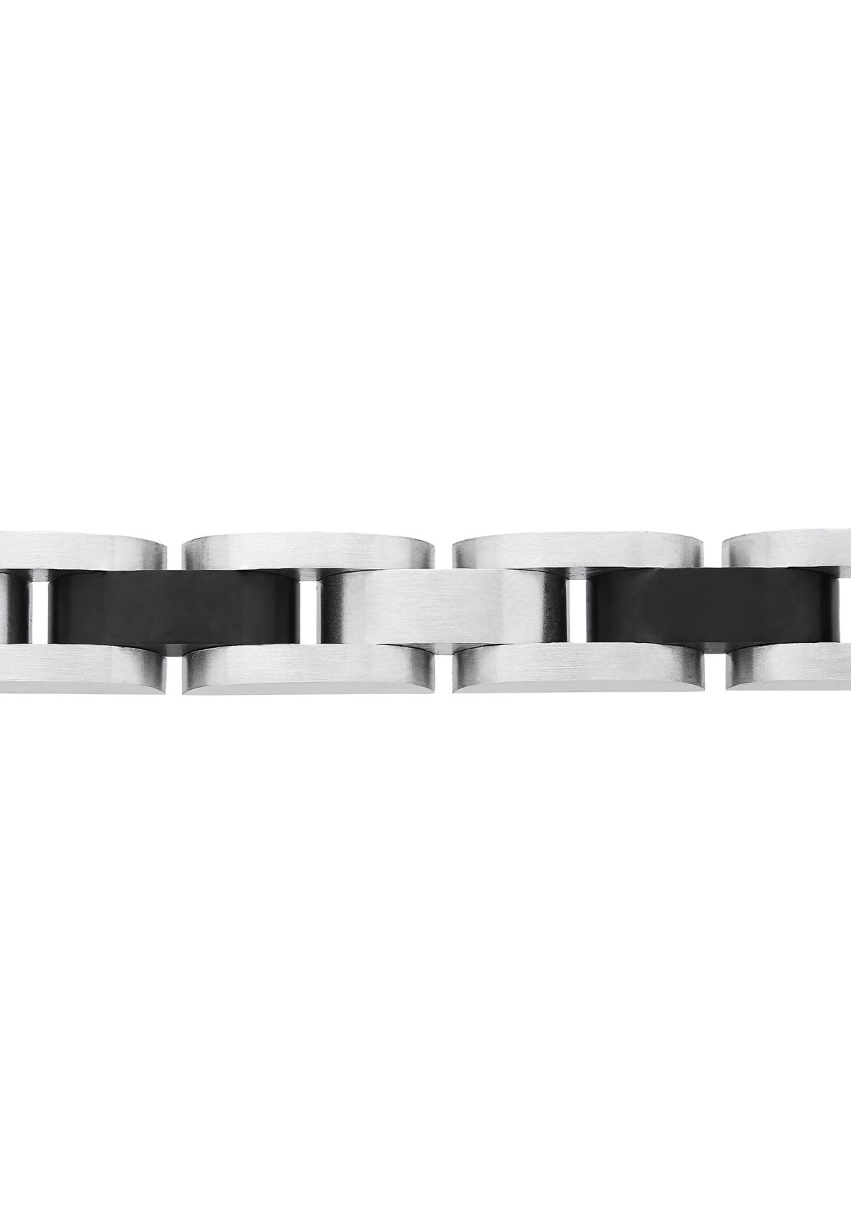 Mens Cuban Link Bracelet with Black IP in Stainless Steel