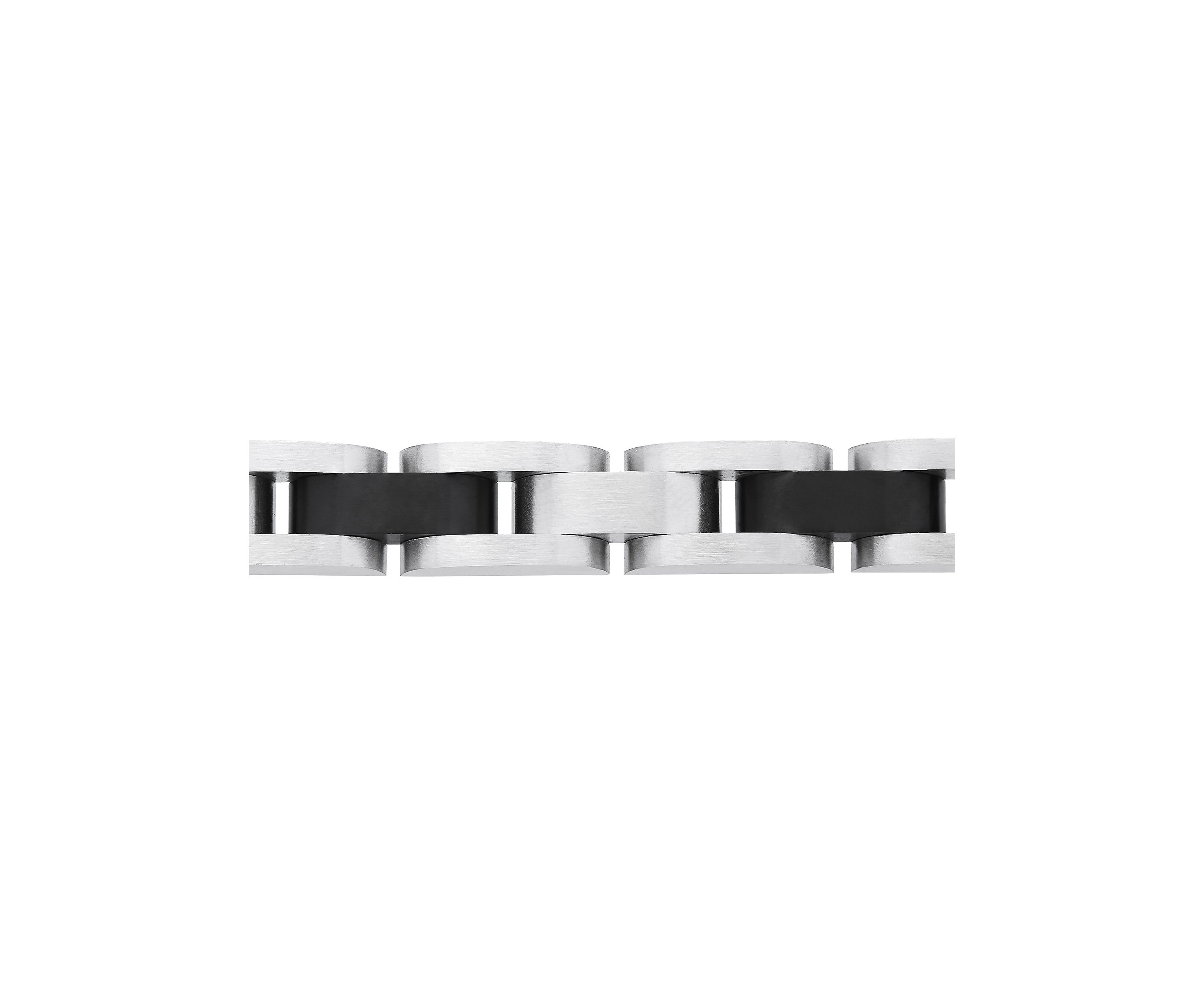 Mens Cuban Link Bracelet with Black IP in Stainless Steel