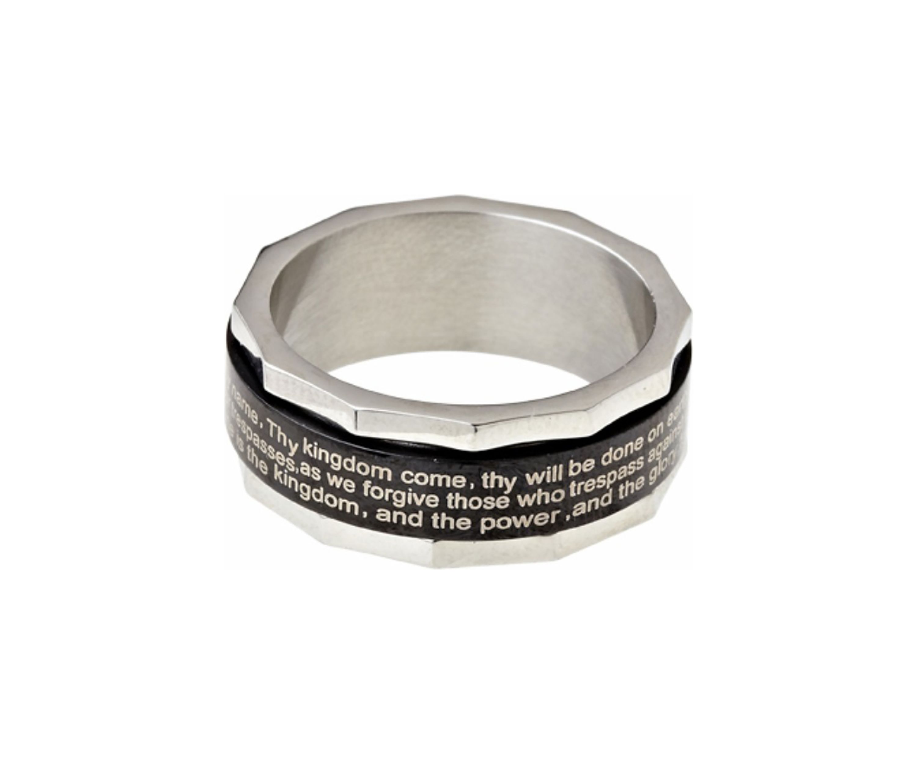 Band with The Lords Prayer in Stainless Steel