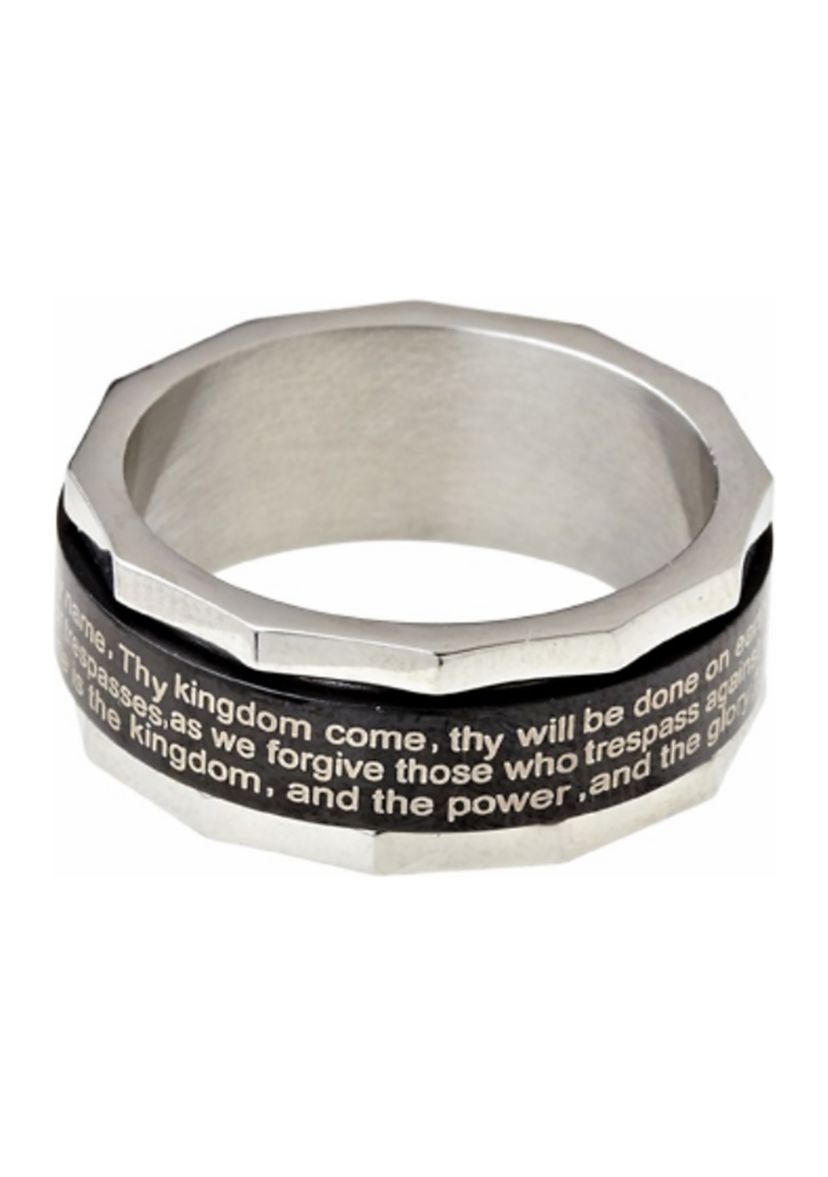 Band with The Lords Prayer in Stainless Steel