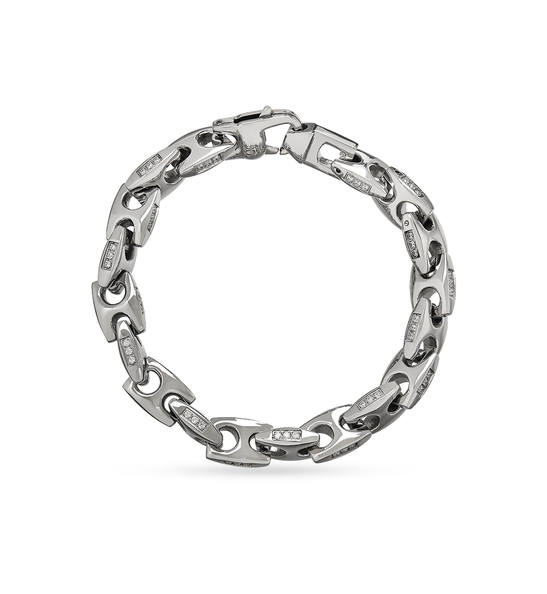 Stainless Steel Cubic Zirconia Chain Bracelet