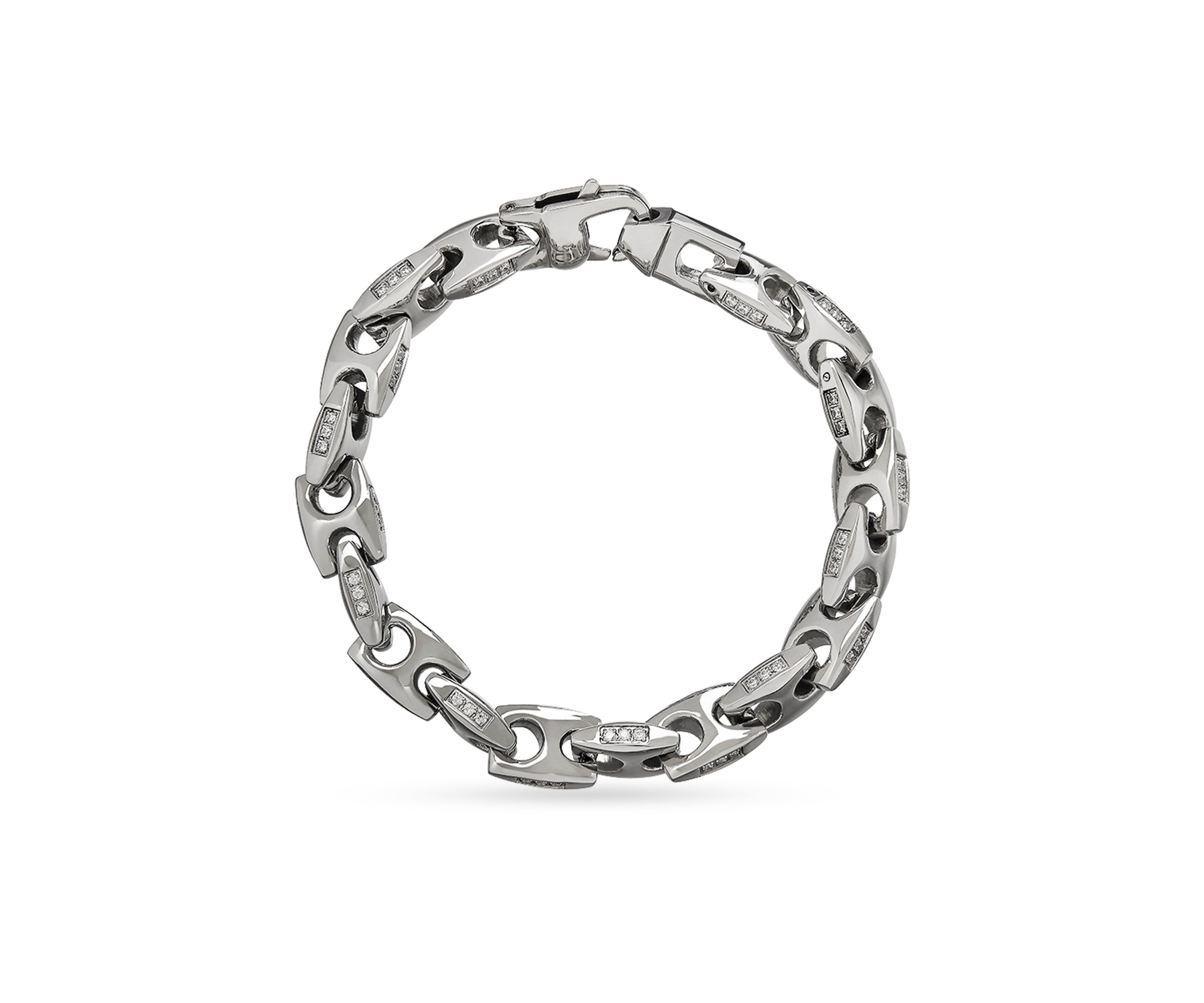 Stainless Steel Cubic Zirconia Chain Bracelet