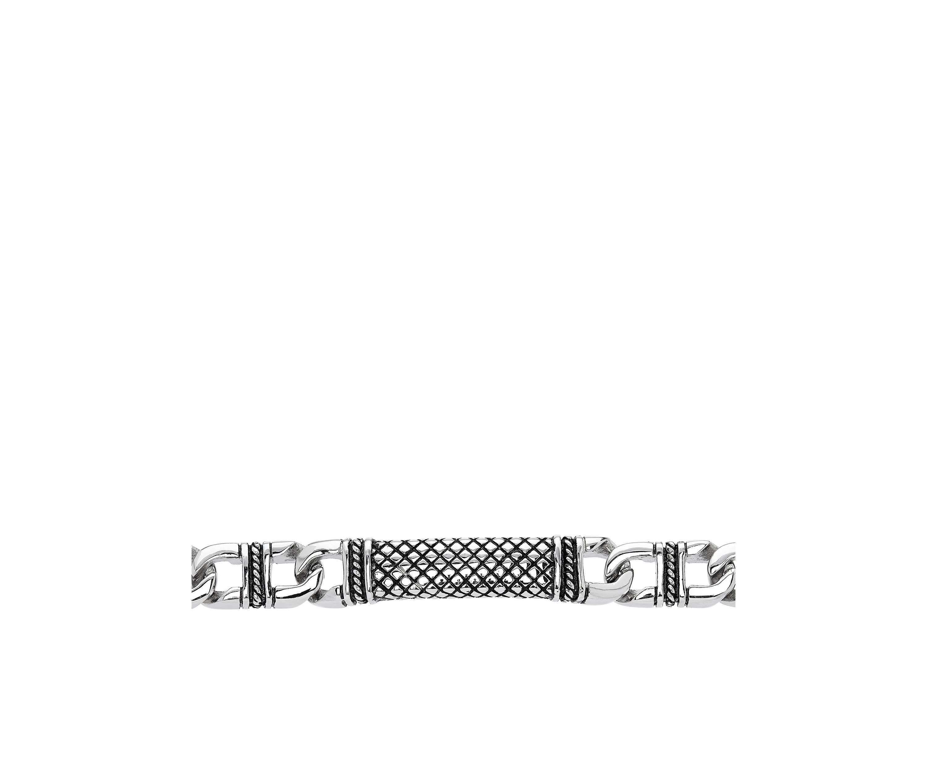 Mens Railroad Design Bracelet in Stainless Steel