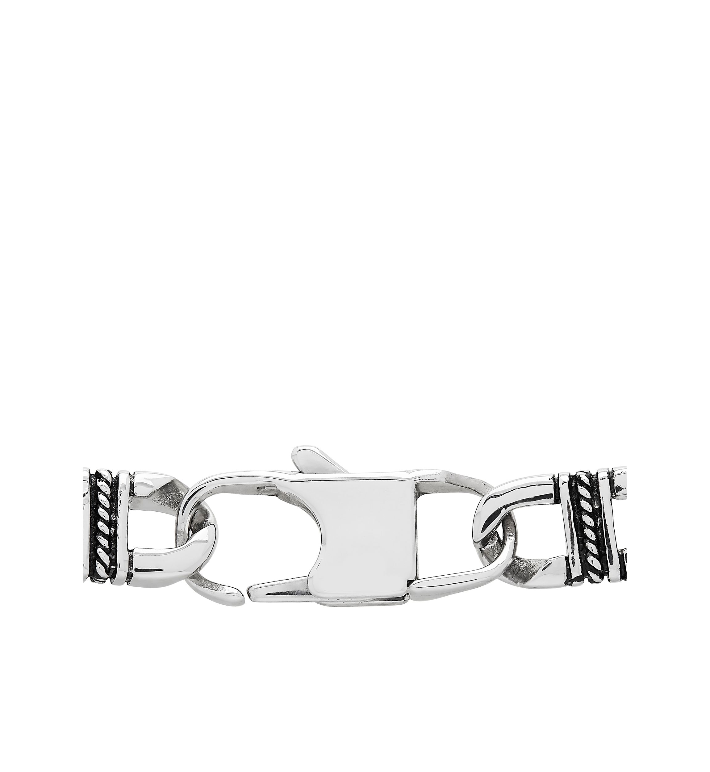 Mens Railroad Design Bracelet in Stainless Steel