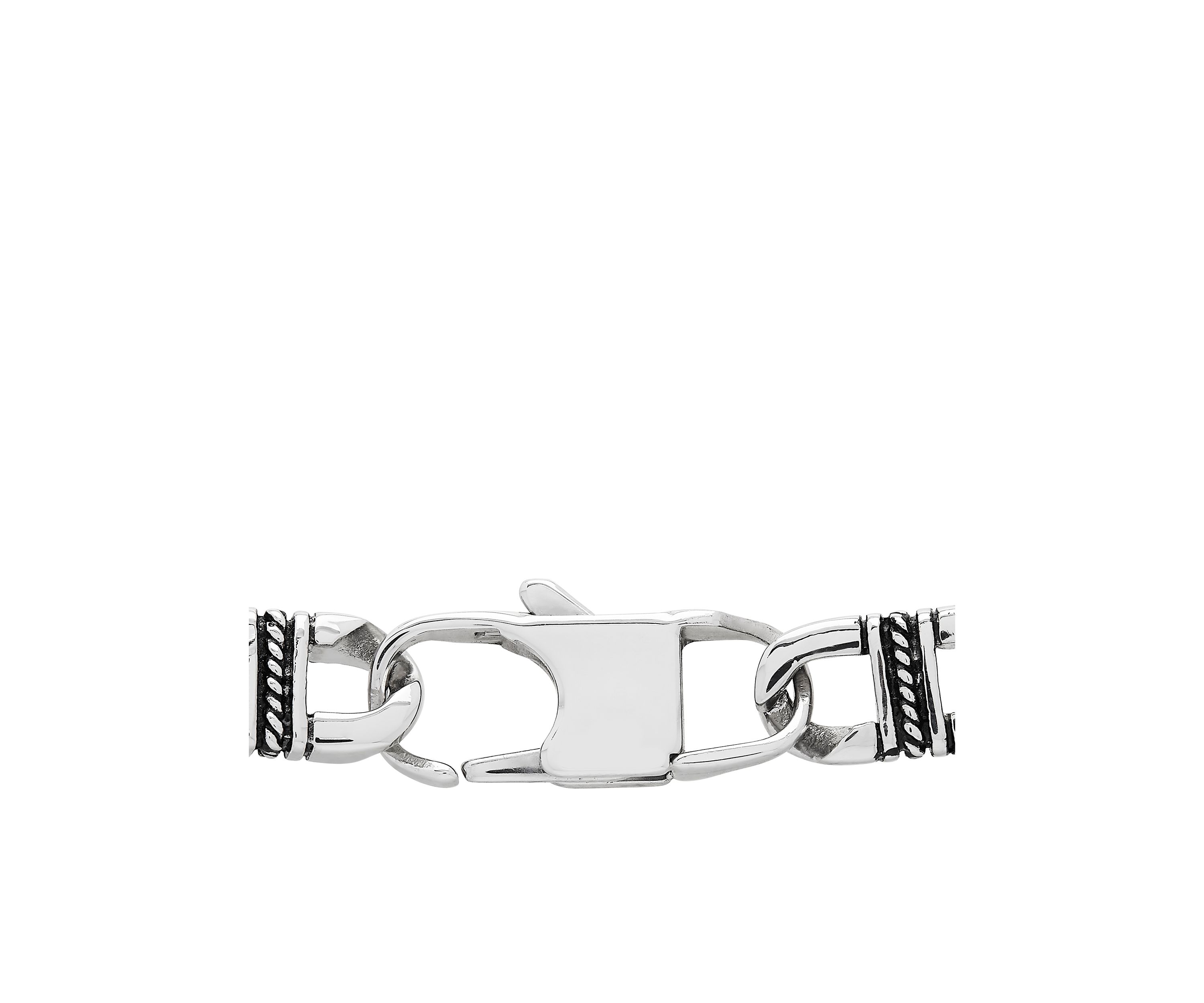 Mens Railroad Design Bracelet in Stainless Steel