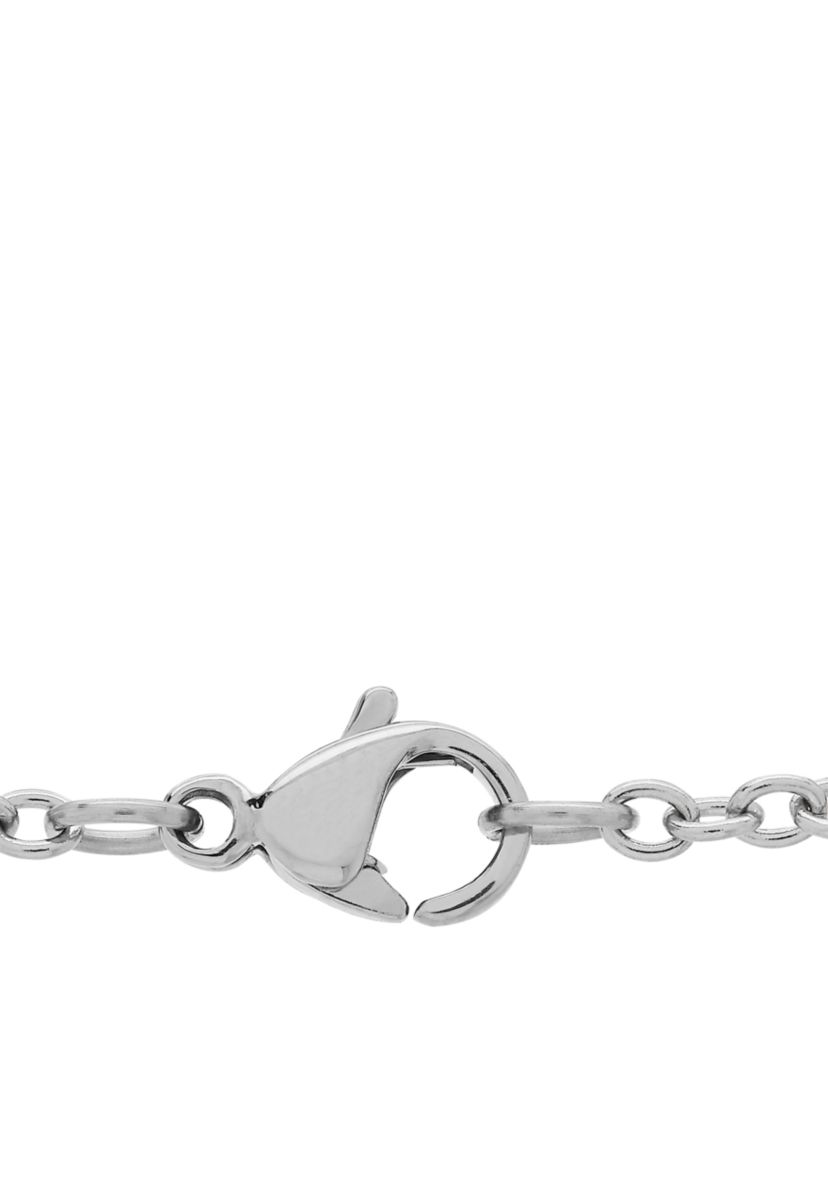 Mens Cross Pendant with Black Cubic Zirconia in Stainless Steel