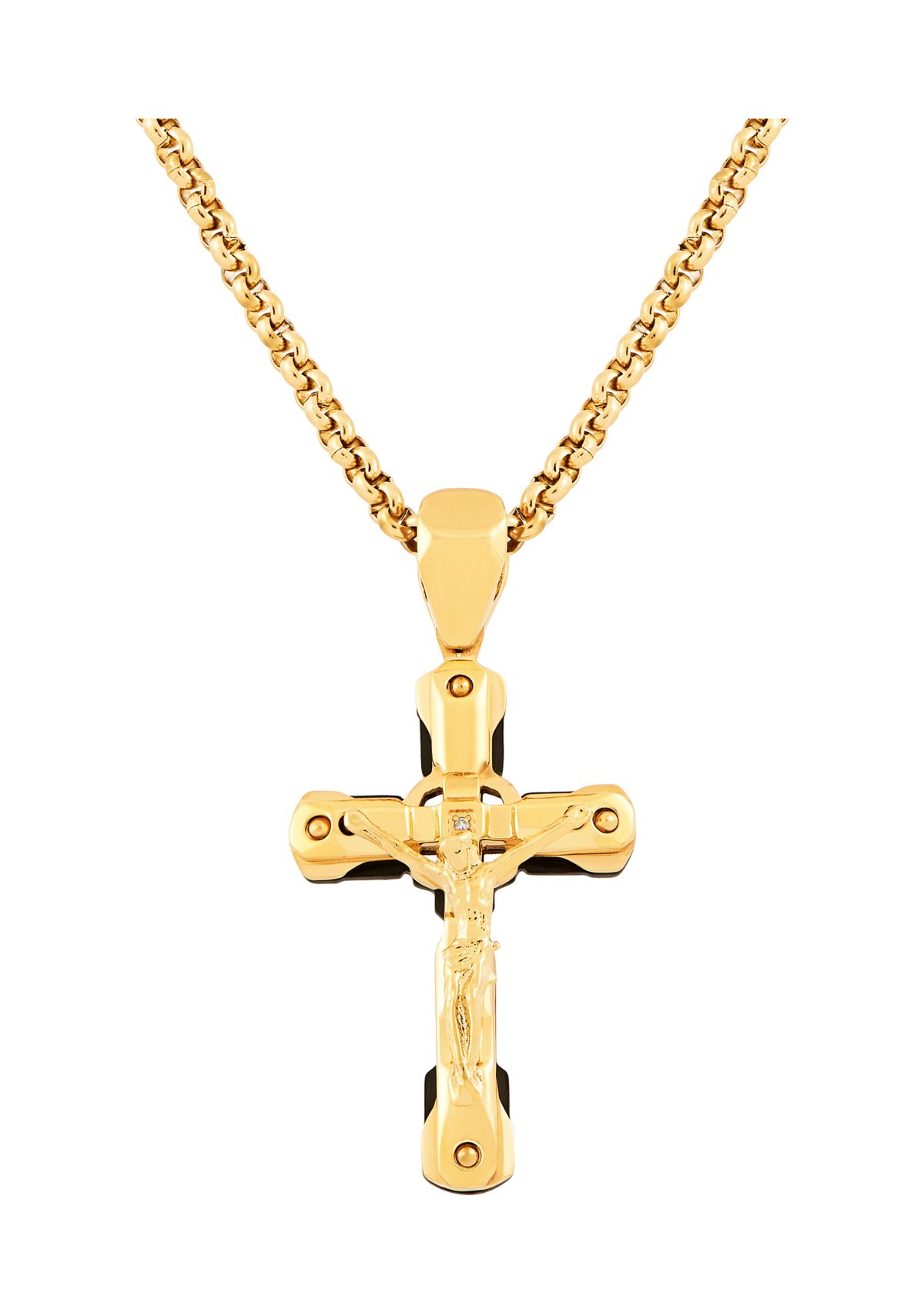 1 ct. t.w. Diamond Accent Pendant Necklace in Stainless Steel