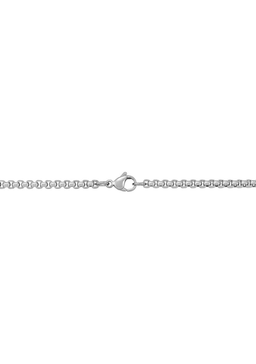 Anchor Pendant Necklace with 24" Popcorn Chain in Stainless Steel