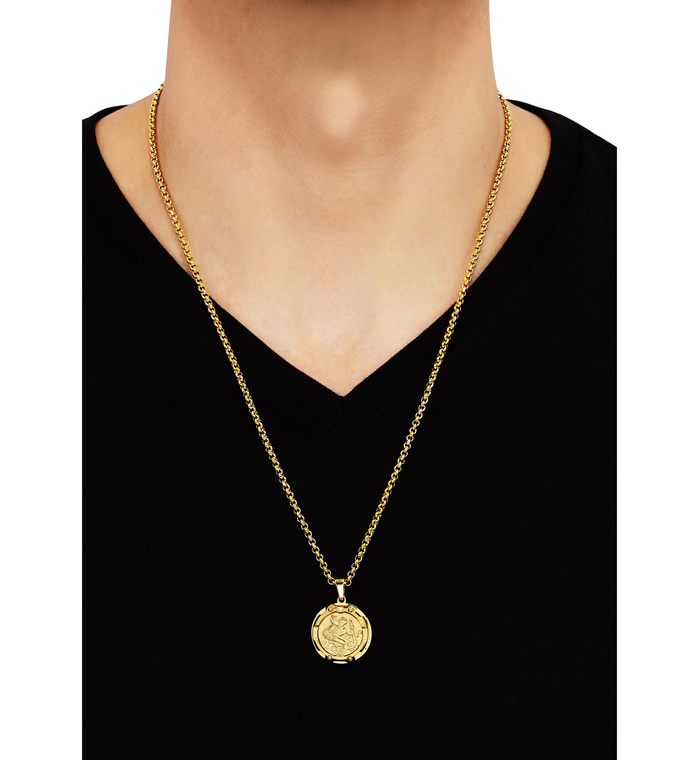 	  1 ct. t.w. Diamond Accent Pendant in Stainless Steel