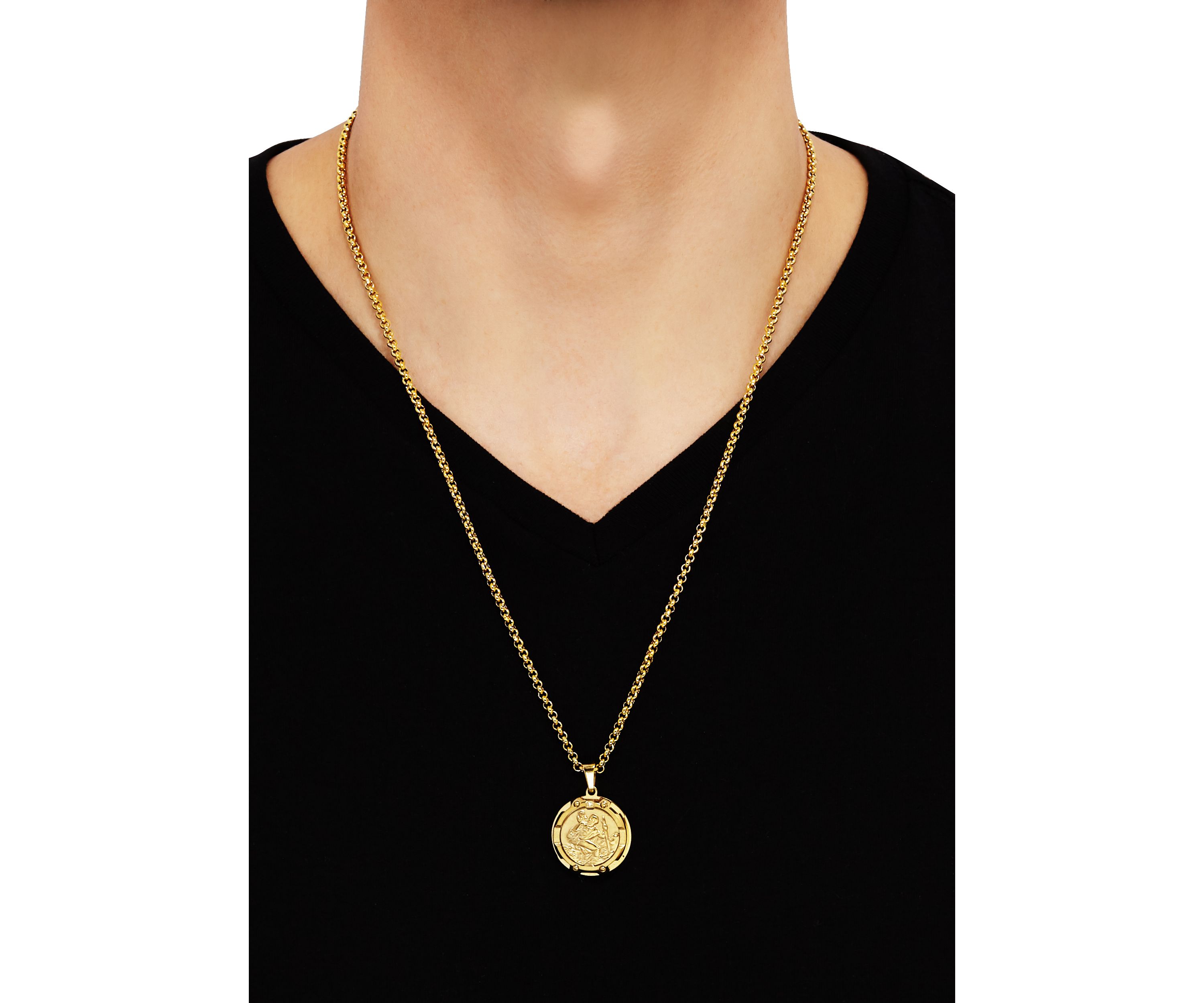 	  1 ct. t.w. Diamond Accent Pendant in Stainless Steel