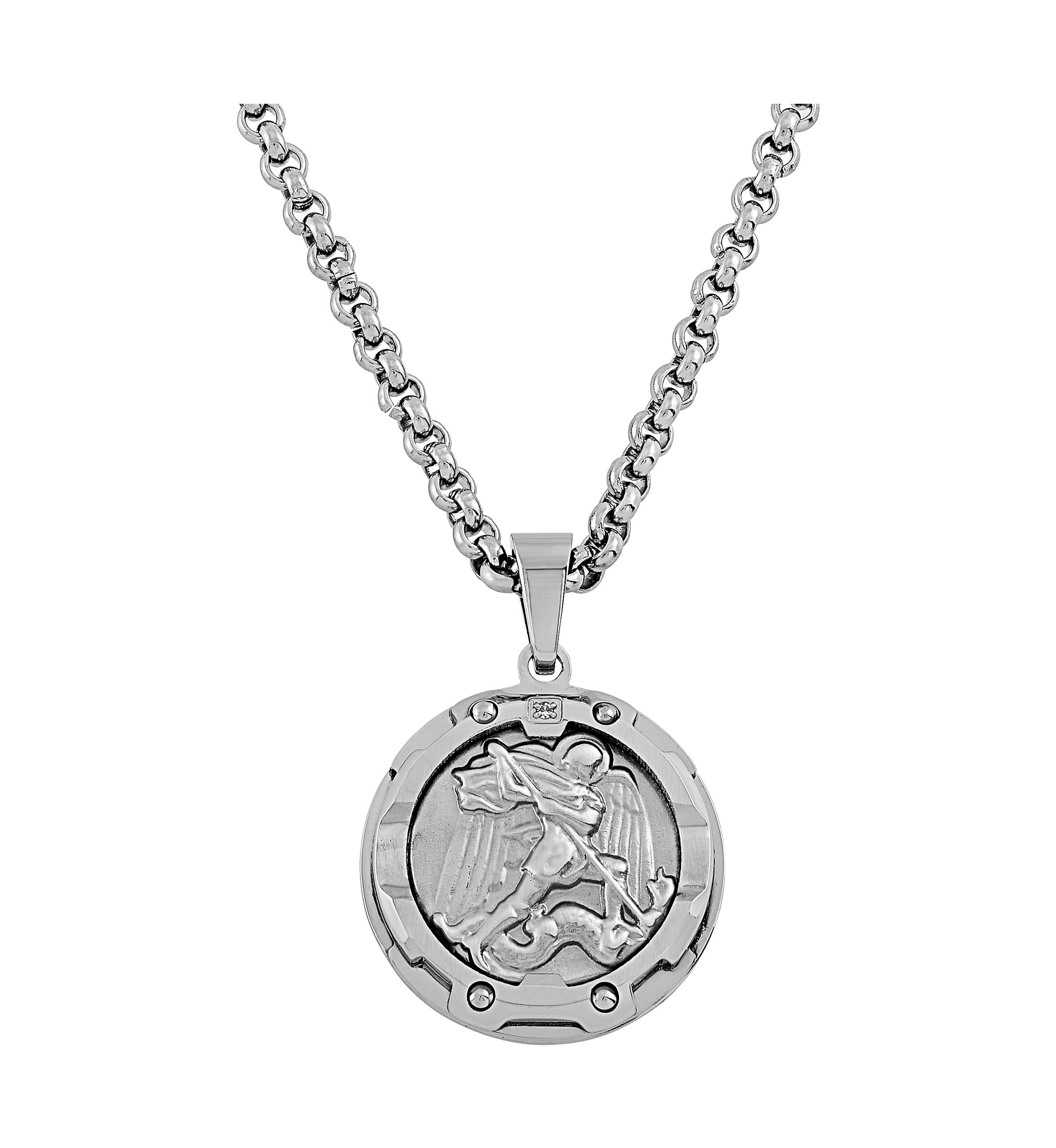  1 ct. t.w. Diamond Accent Pendant in Stainless Steel