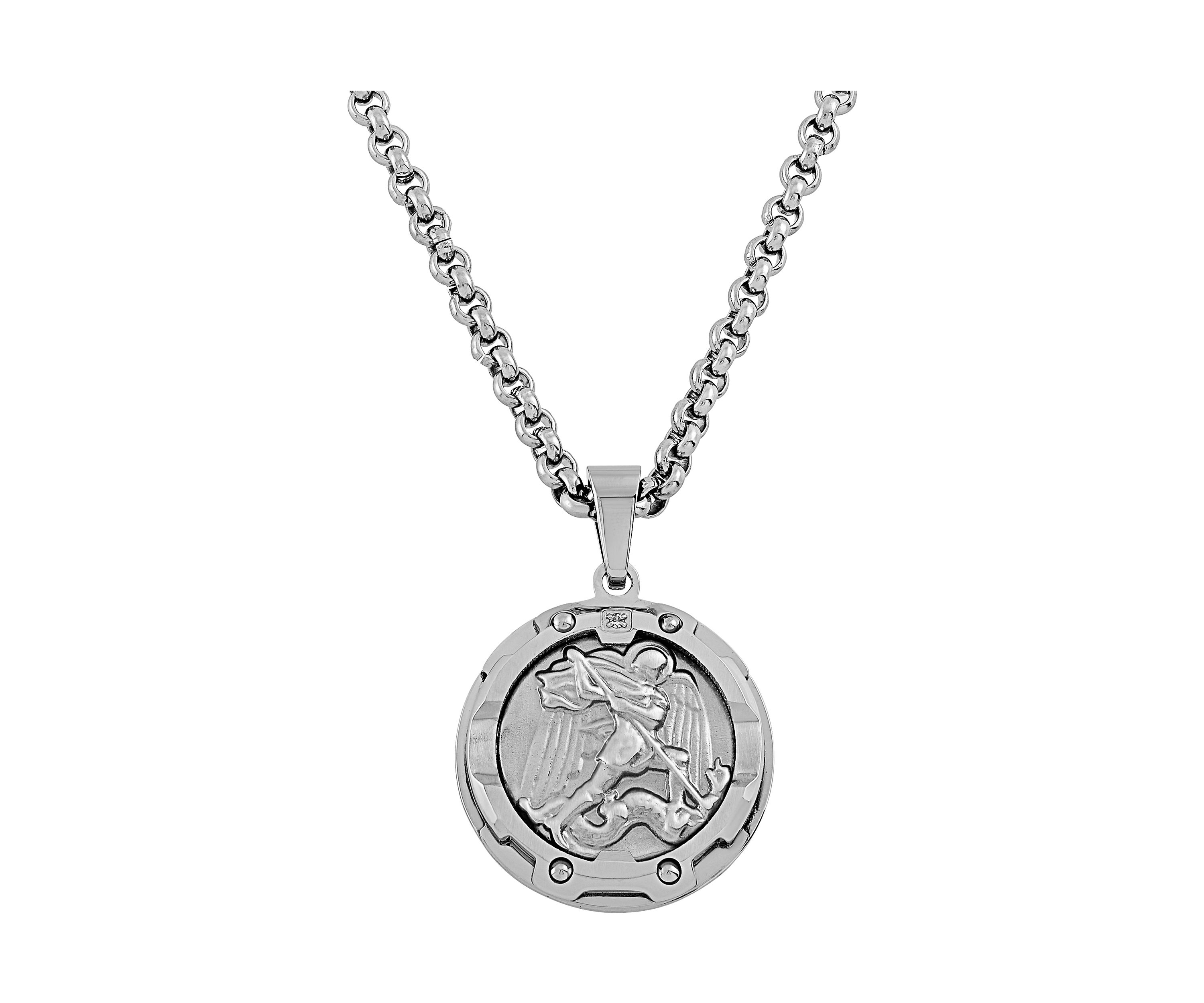  1 ct. t.w. Diamond Accent Pendant in Stainless Steel