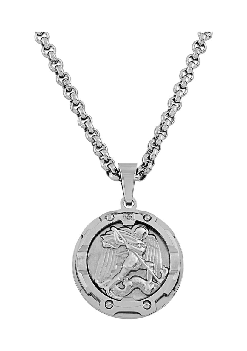  1 ct. t.w. Diamond Accent Pendant in Stainless Steel