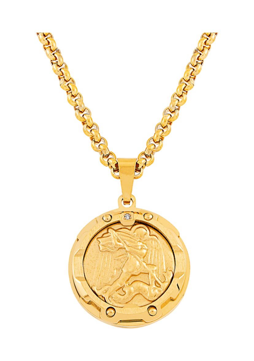 	  1 ct. t.w. Diamond Accent Pendant in Stainless Steel 