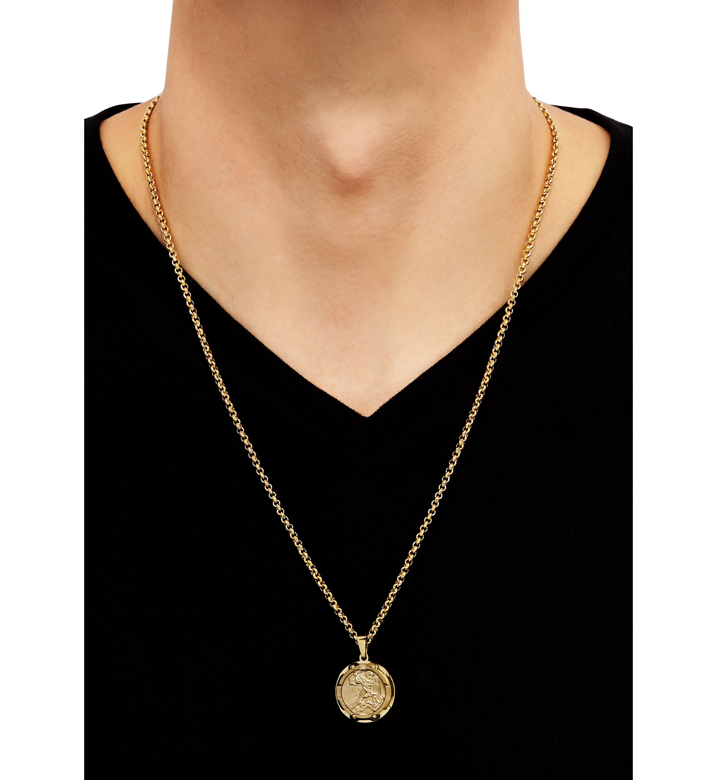 	  1 ct. t.w. Diamond Accent Pendant in Stainless Steel 