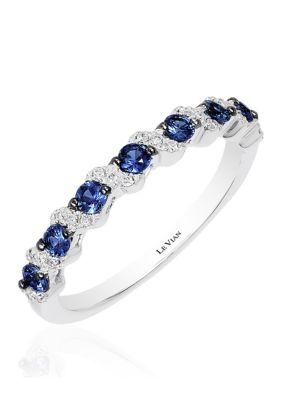 Le Vian 1/10 Ct. T.w. Diamond And Sapphire Ring On 14K White Gold