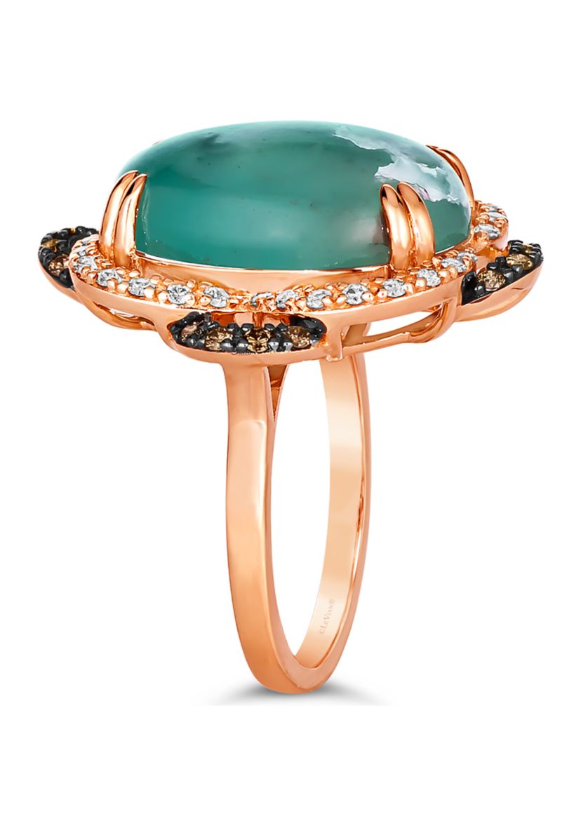 10 ct. t.w. Aquaprase Candy, 1/5 ct. t.w. Chocolate Diamond®, and 1/4 ct. t.w. Nude Diamond™ Ring in 14K Strawberry Gold®