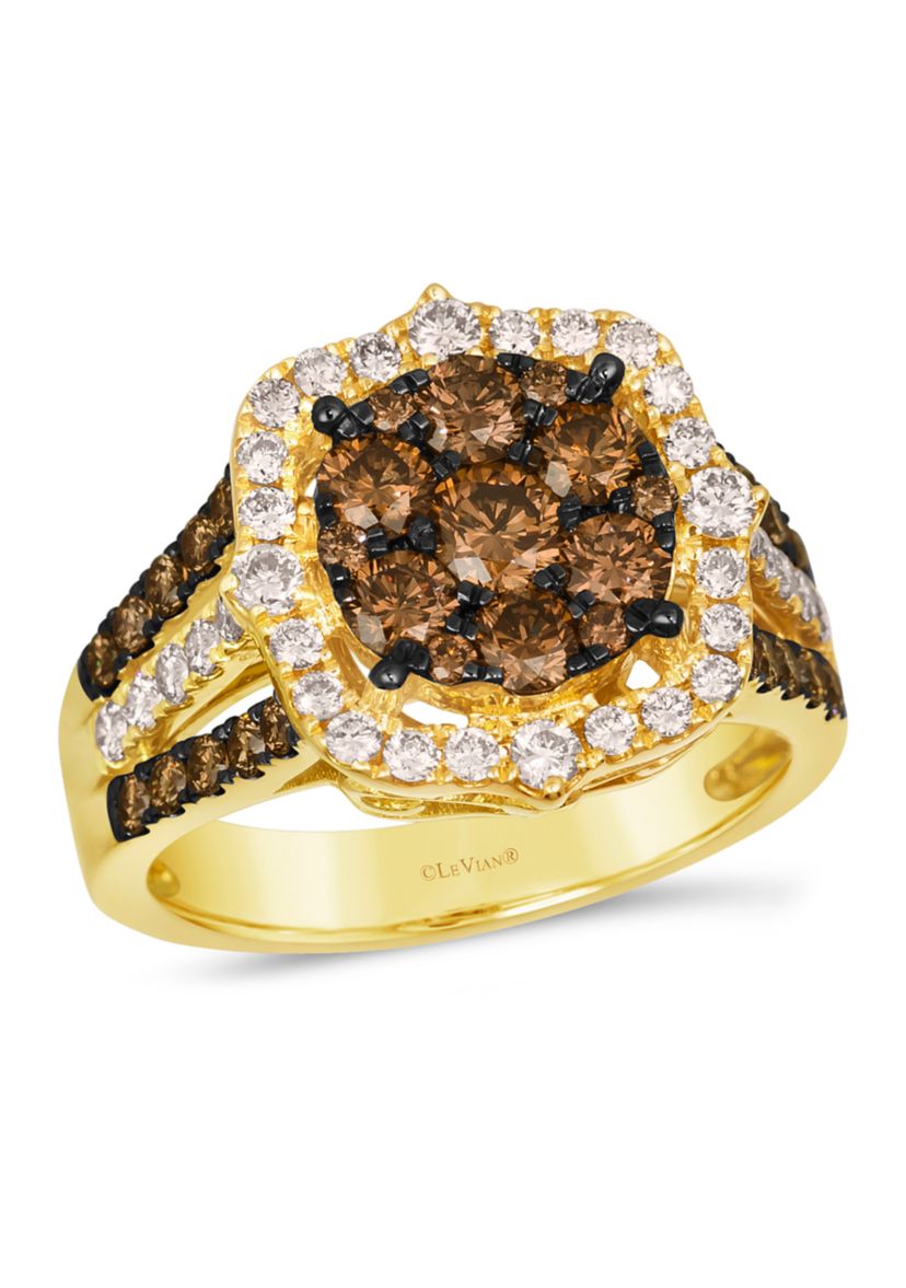Ring featuring 1.33 ct. t.w. Chocolate Diamonds®, 1/2 ct. t.w. Nude Diamonds™ in 14K Honey Gold™