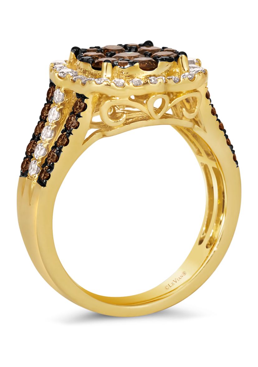 Ring featuring 1.33 ct. t.w. Chocolate Diamonds®, 1/2 ct. t.w. Nude Diamonds™ in 14K Honey Gold™