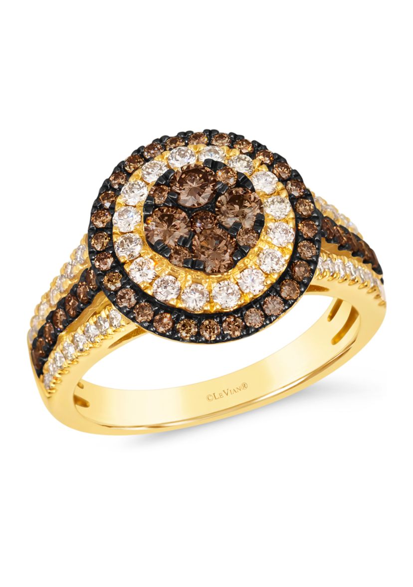 Ring featuring 3/4 ct. t.w. Chocolate Diamonds®, 1/2 ct. t.w. Nude Diamonds™ in 14K Honey Gold™