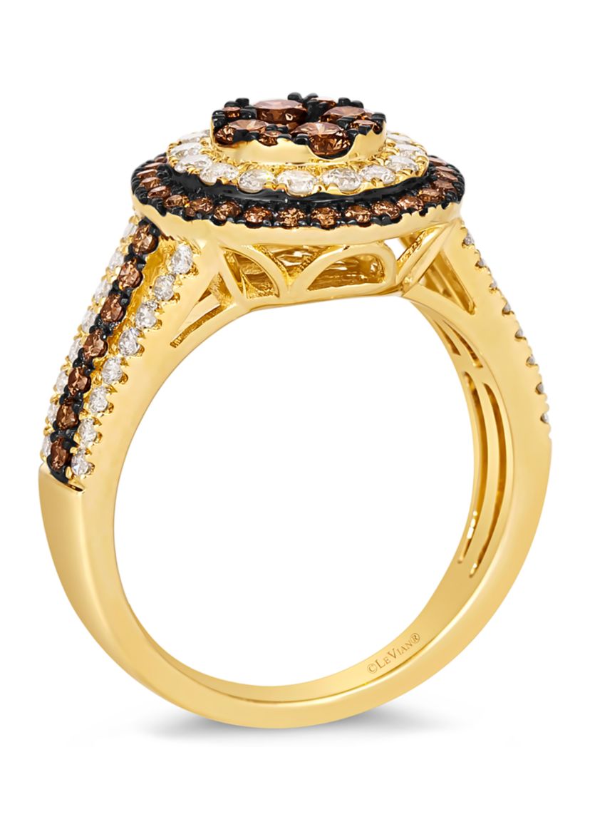 Ring featuring 3/4 ct. t.w. Chocolate Diamonds®, 1/2 ct. t.w. Nude Diamonds™ in 14K Honey Gold™